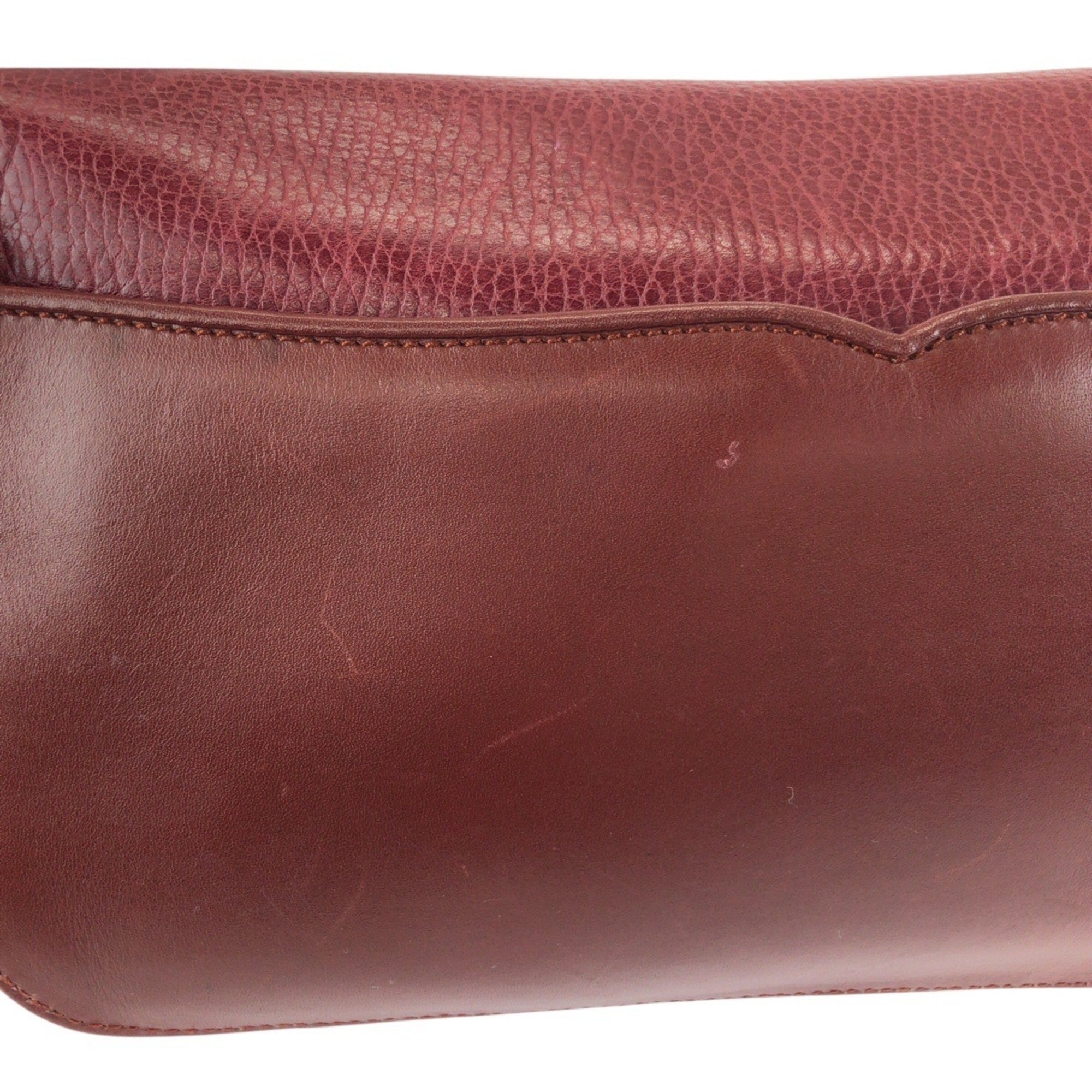 Cartier Bordeaux Wine Red Leather Clutch Bag (Pre-Owned)