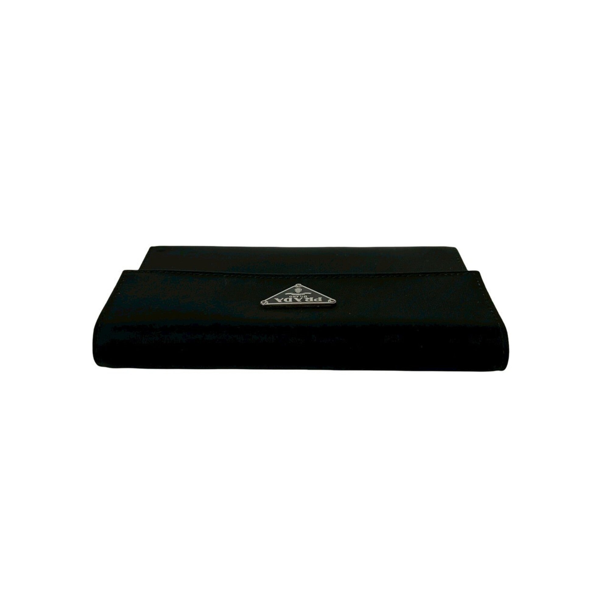 Prada Black Nylon Leather Wallet (Tri-Fold) (Pre-Owned)