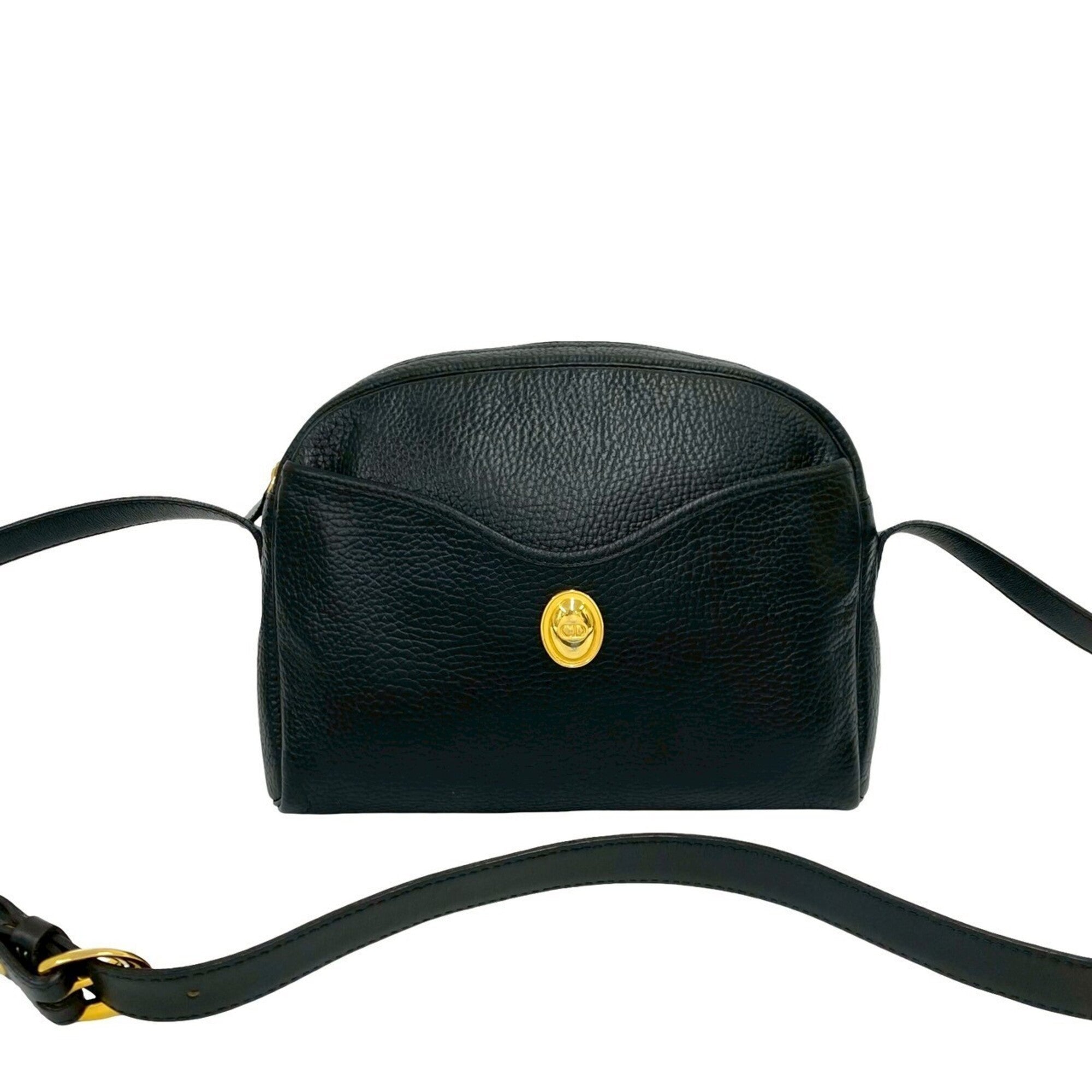 Christian Dior Black Leather Pochette Shoulder Bag (Pre-Owned)