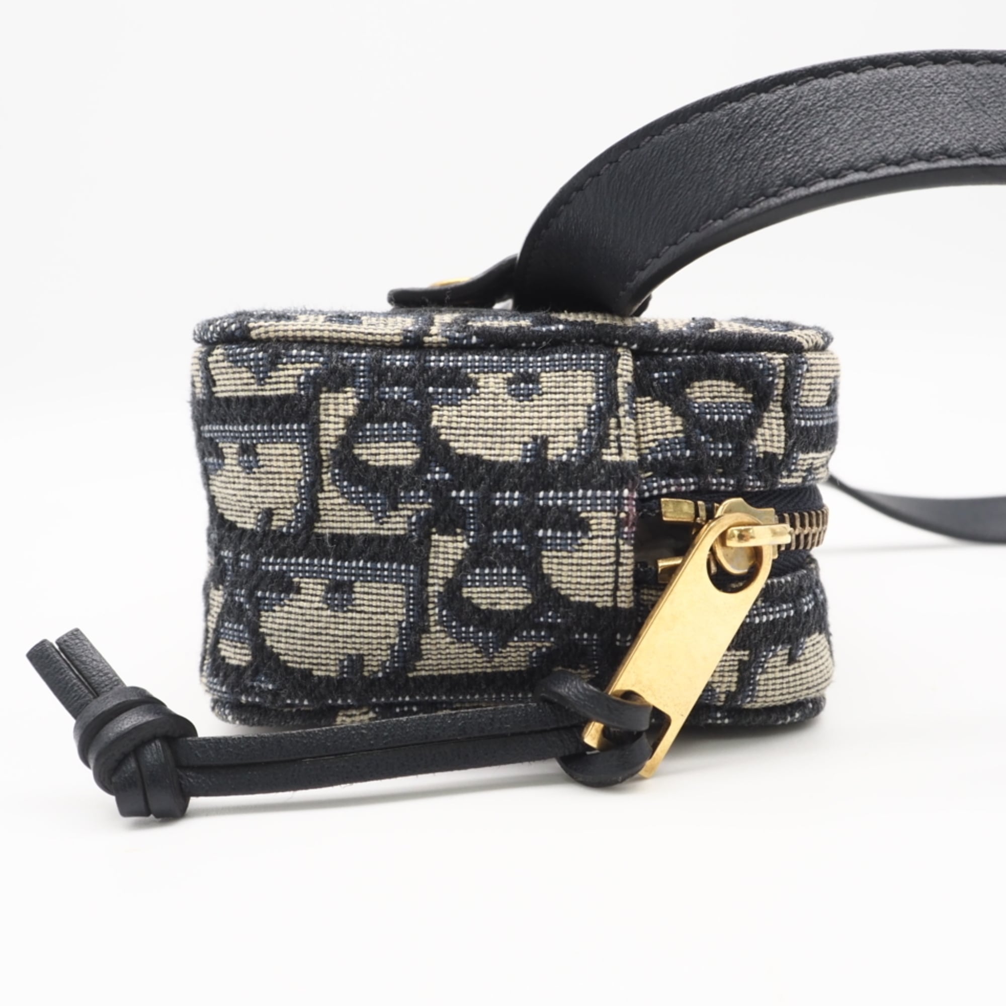 Christian Dior Trotter Beige Blue Canvas Leather Fanny Pack (Pre-Owned)