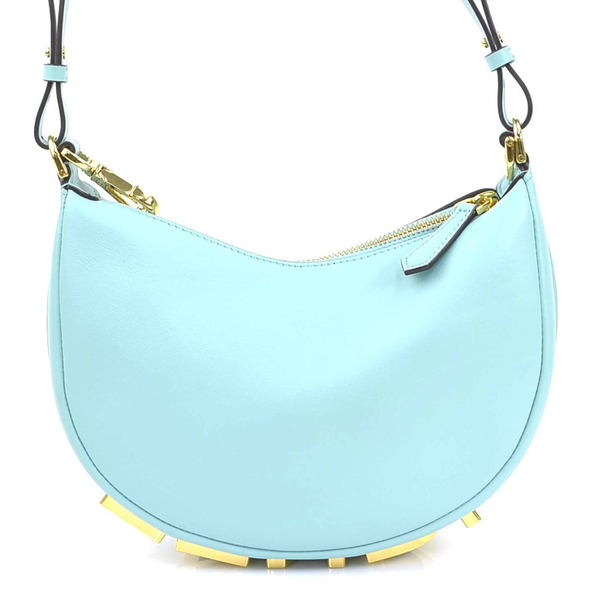 Fendi Light Blue Leather Shoulder Bag (Pre-Owned)