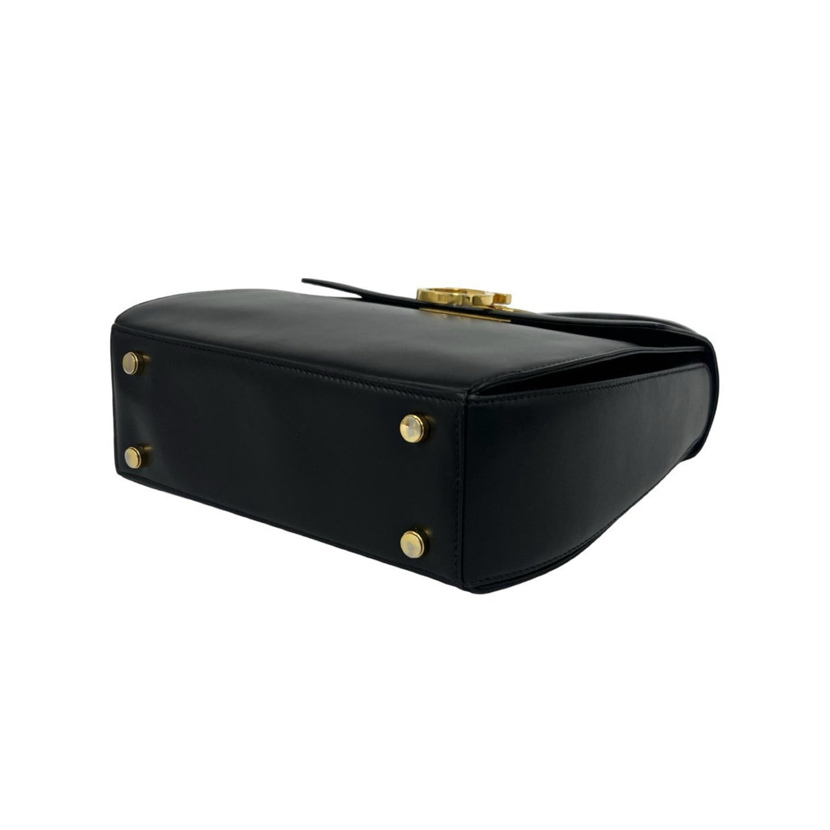 Salvatore Ferragamo Black Leather Handbag Shoulder Bag (Pre-Owned)