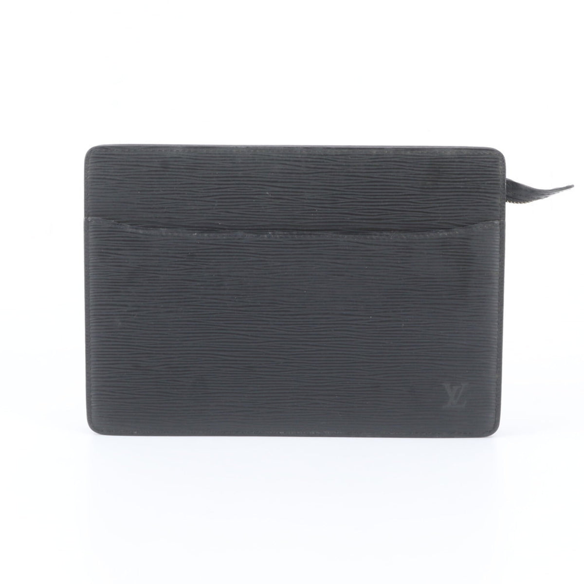 Louis Vuitton Noir Leather Clutch Bag Pochette Pouch (Pre-Owned)