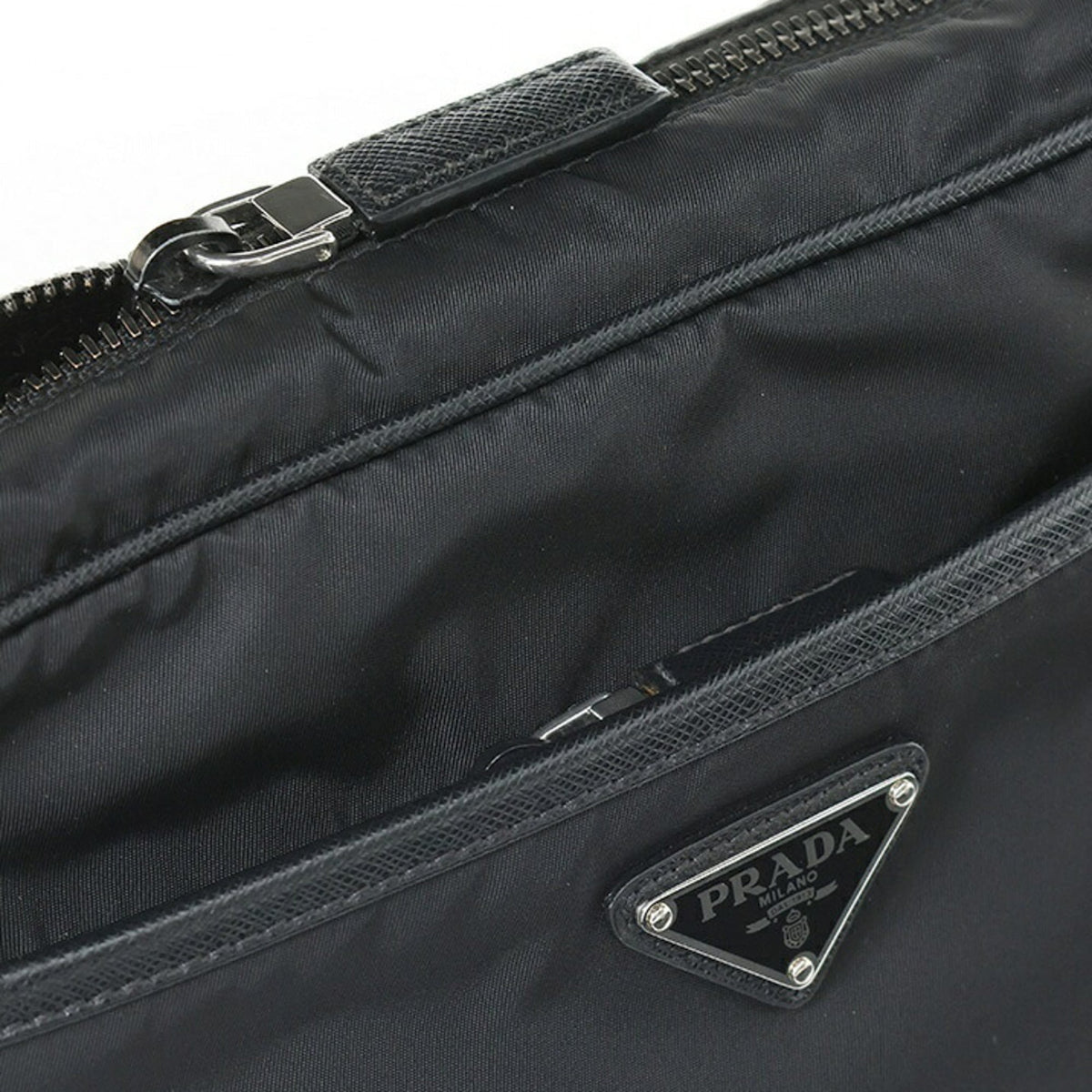 Prada Black Nylon Leather Shoulder Bag (Pre-Owned)