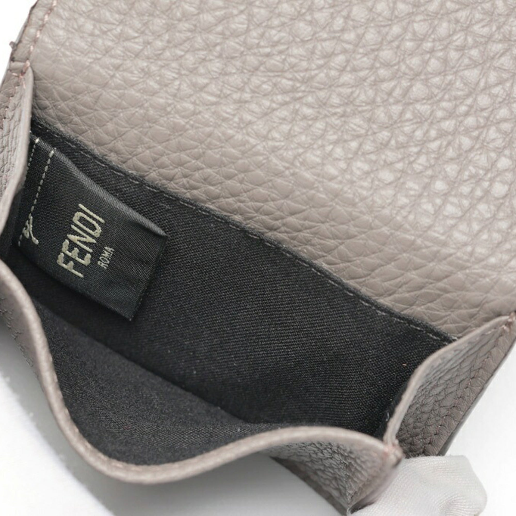 Fendi Gray Leather Wallet (Tri-Fold) (Pre-Owned)