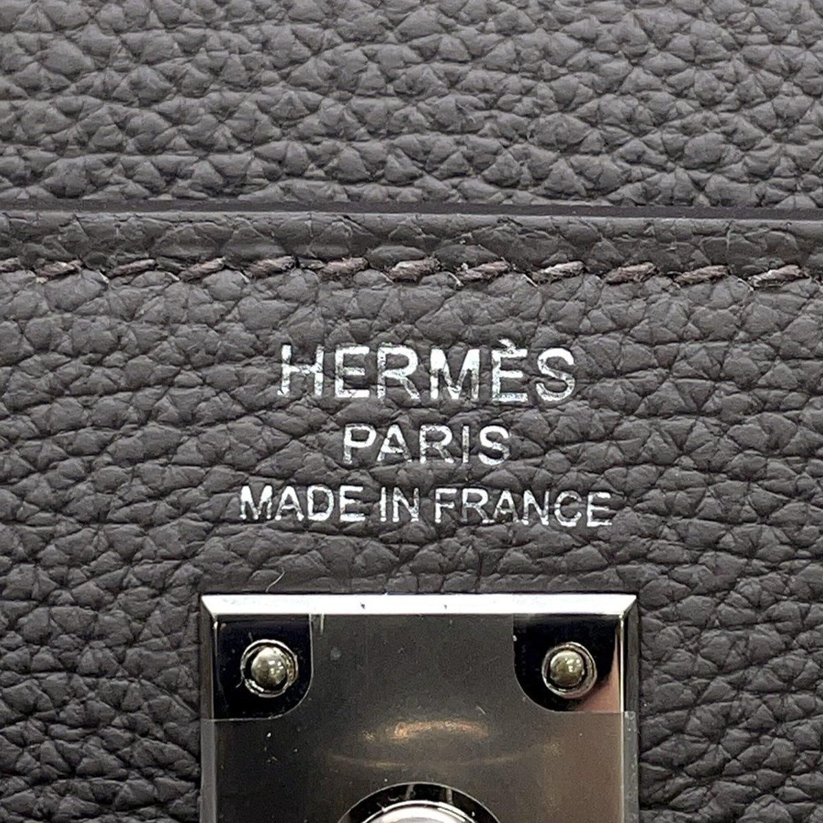 Hermes Etain Togo Leather Handbag (Pre-Owned)