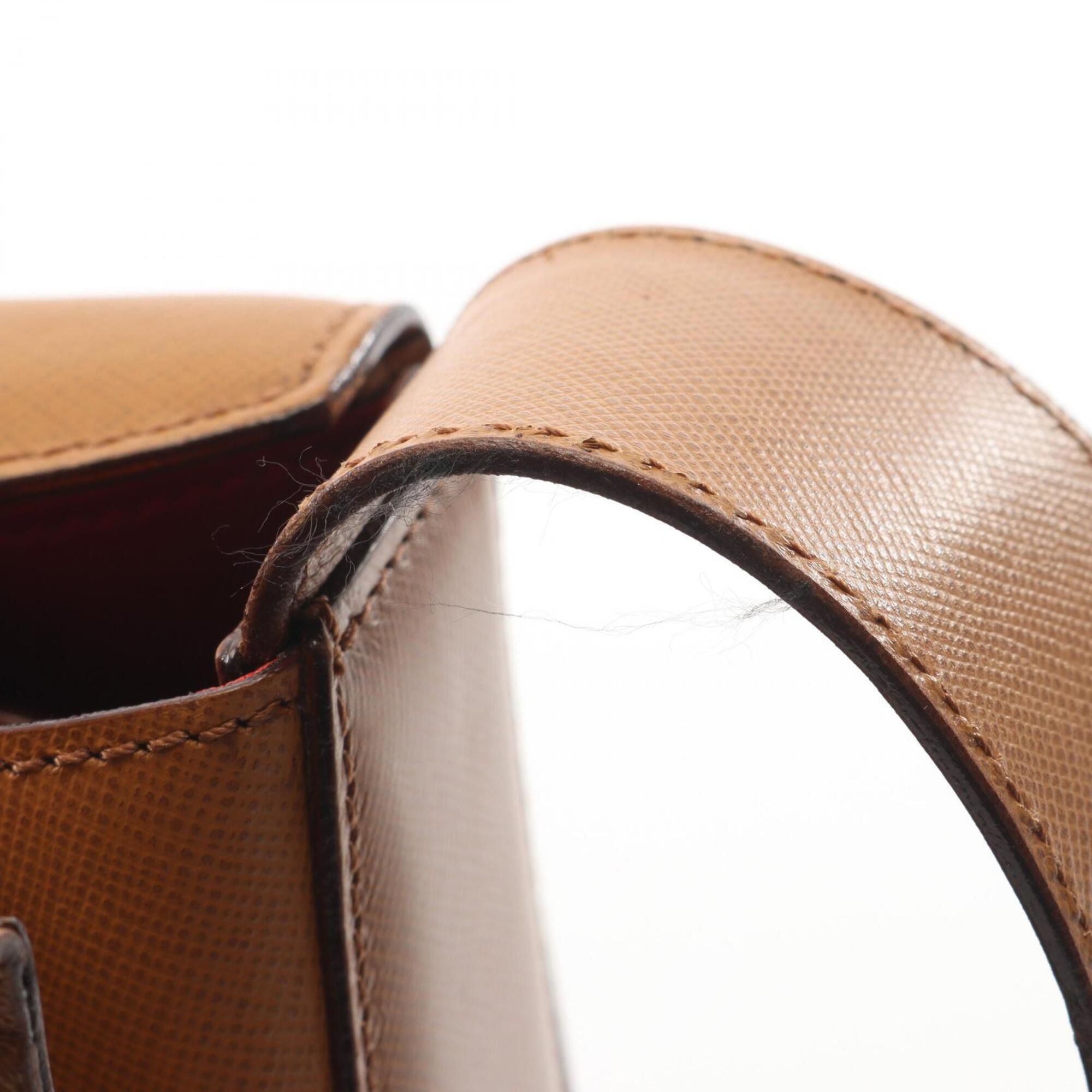 Celine Brown Leather Handbag Shoulder Bag (Pre-Owned)