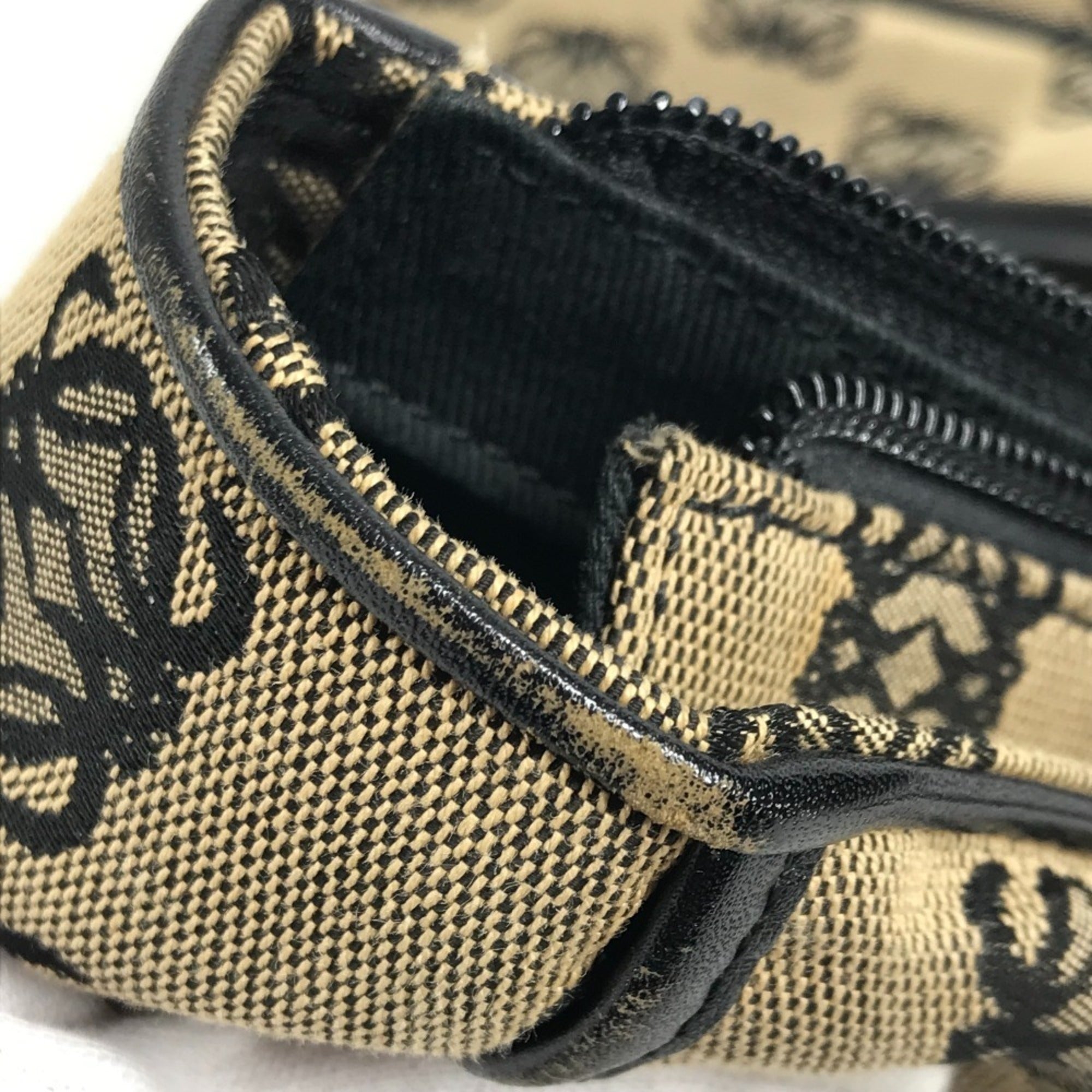 Loewe Beige Black Leather Canvas Handbag Tote Bag (Pre-Owned)