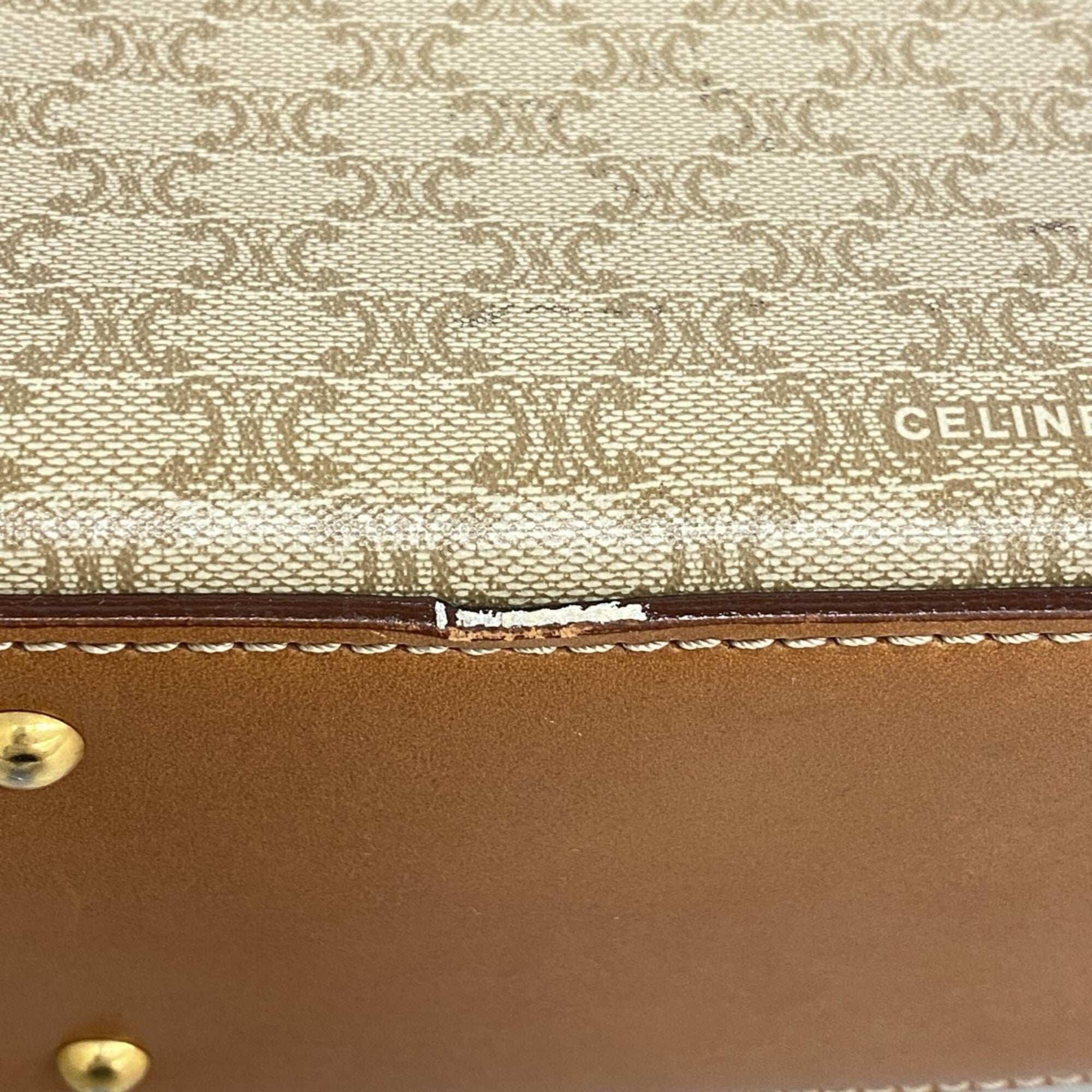Celine Beige Brown Pvc Handbag (Pre-Owned)
