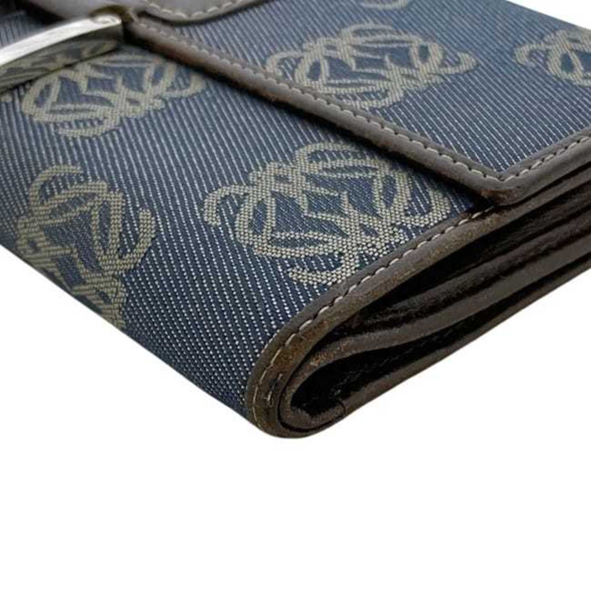 Loewe Blue Denim Canvas Long Wallet (Bi-Fold) (Pre-Owned)
