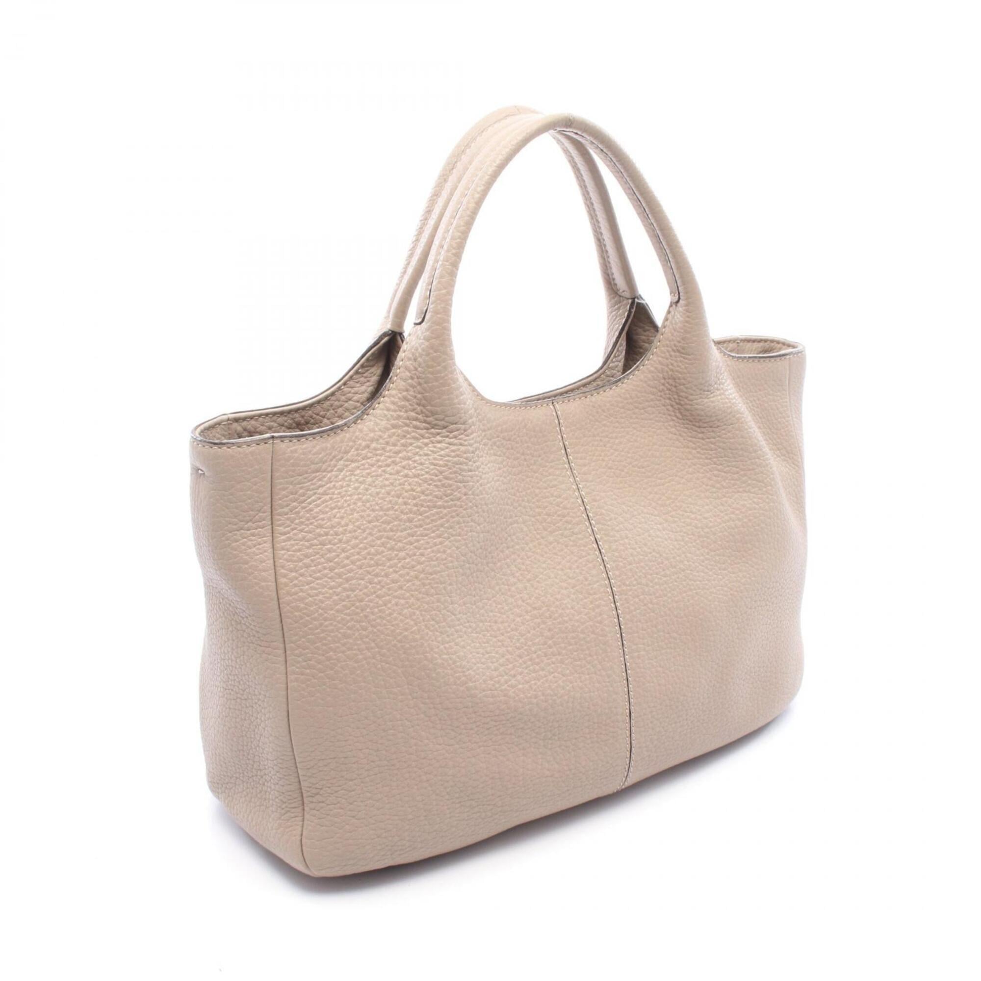 Tod's Beige Leather Handbag Tote Bag (Pre-Owned)