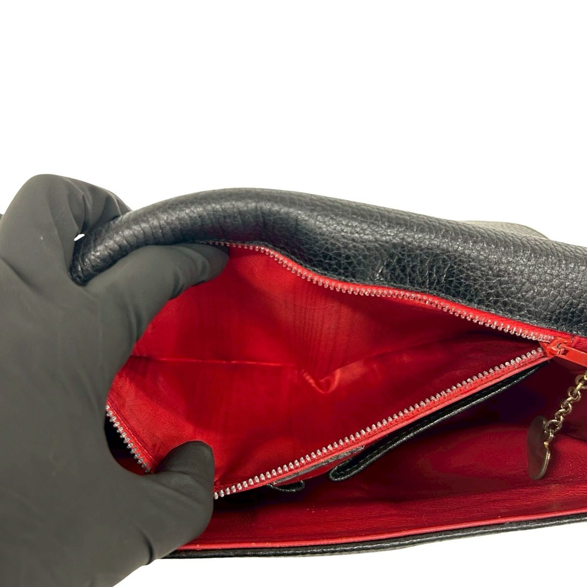 Celine Black Leather Pochette Shoulder Bag (Pre-Owned)