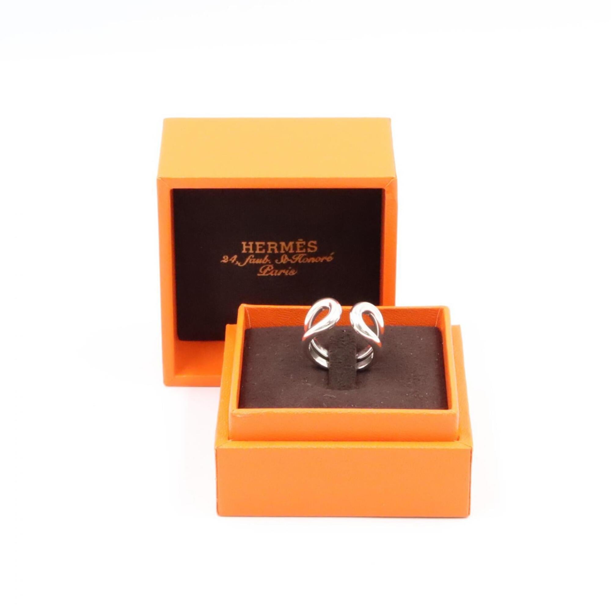 Hermes Silver Silver 925 Band Ring (Pre-Owned)