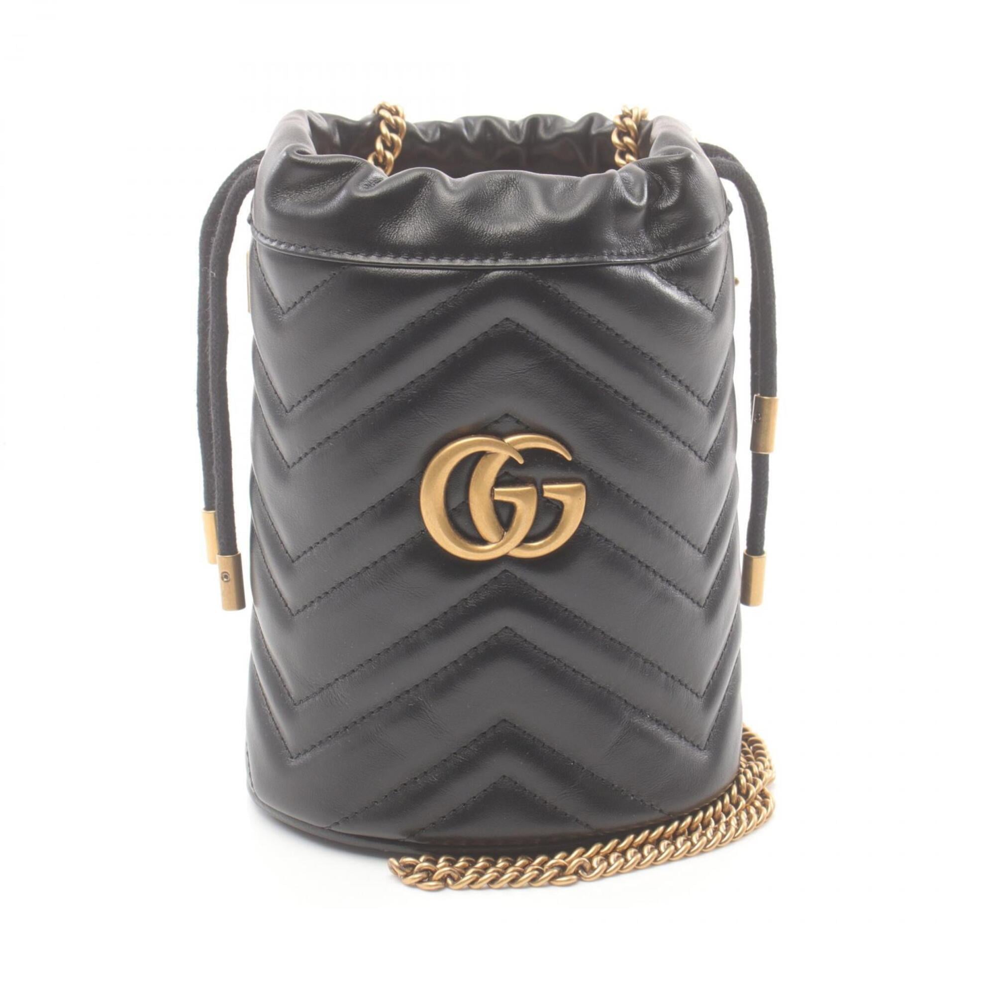 Gucci Black Leather Handbag Shoulder Bag (Pre-Owned)