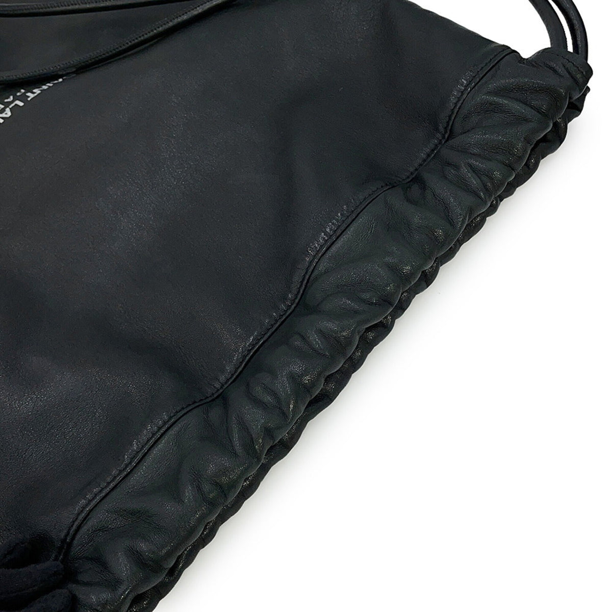 Yves Saint Laurent Black Leather Backpack Handbag Pouch (Pre-Owned)