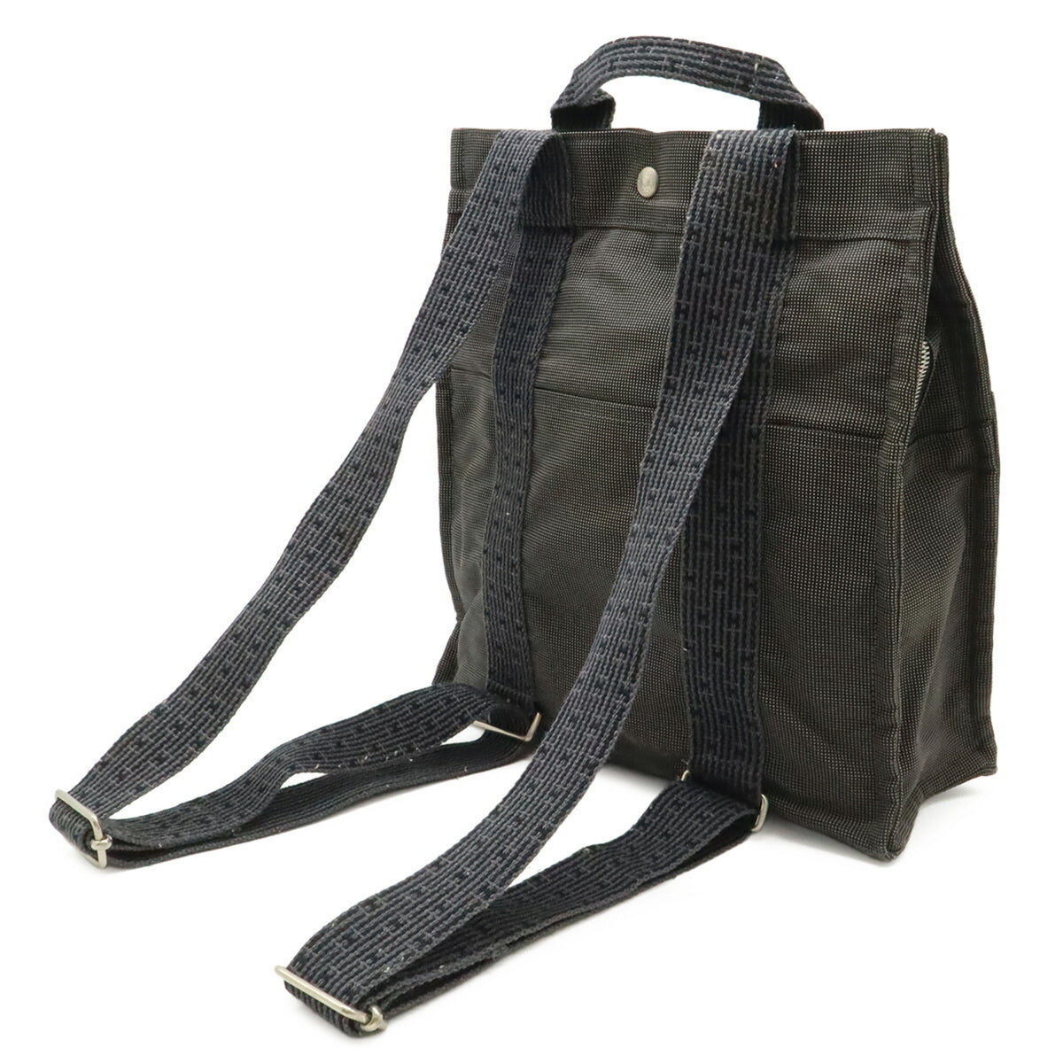 Hermes Gray Canvas Backpack Shoulder Bag (Pre-Owned)