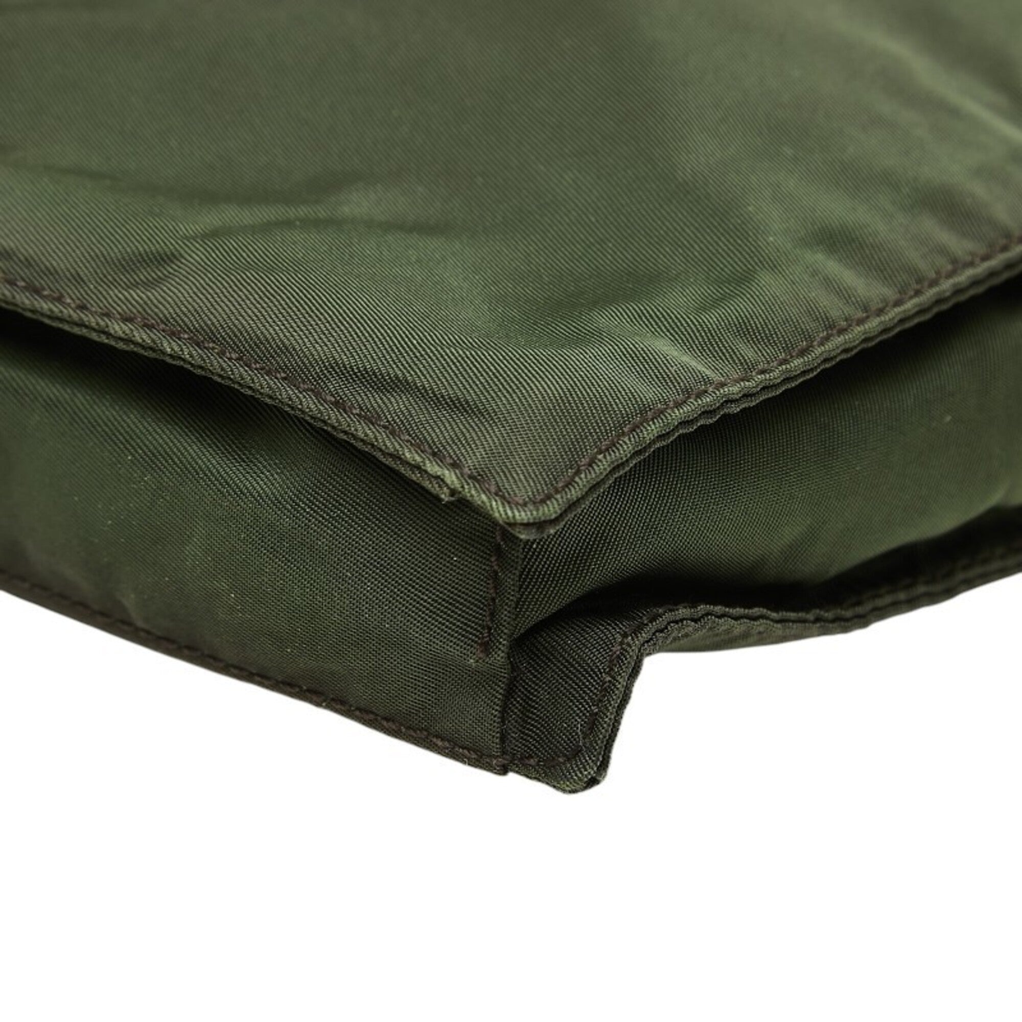 Prada Brown Khaki Nylon Shoulder Bag (Pre-Owned)