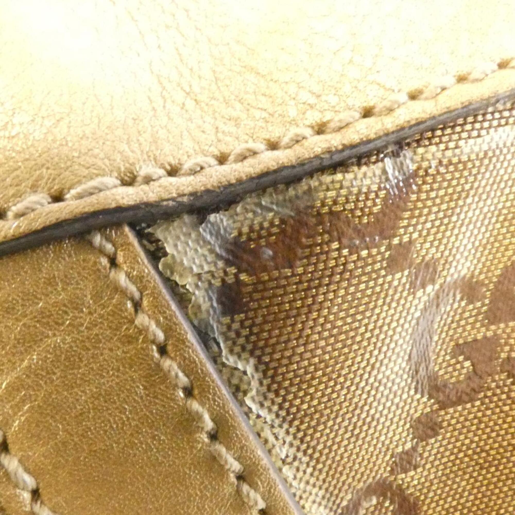 Gucci Gold Coated Canvas Shoulder Bag (Pre-Owned)