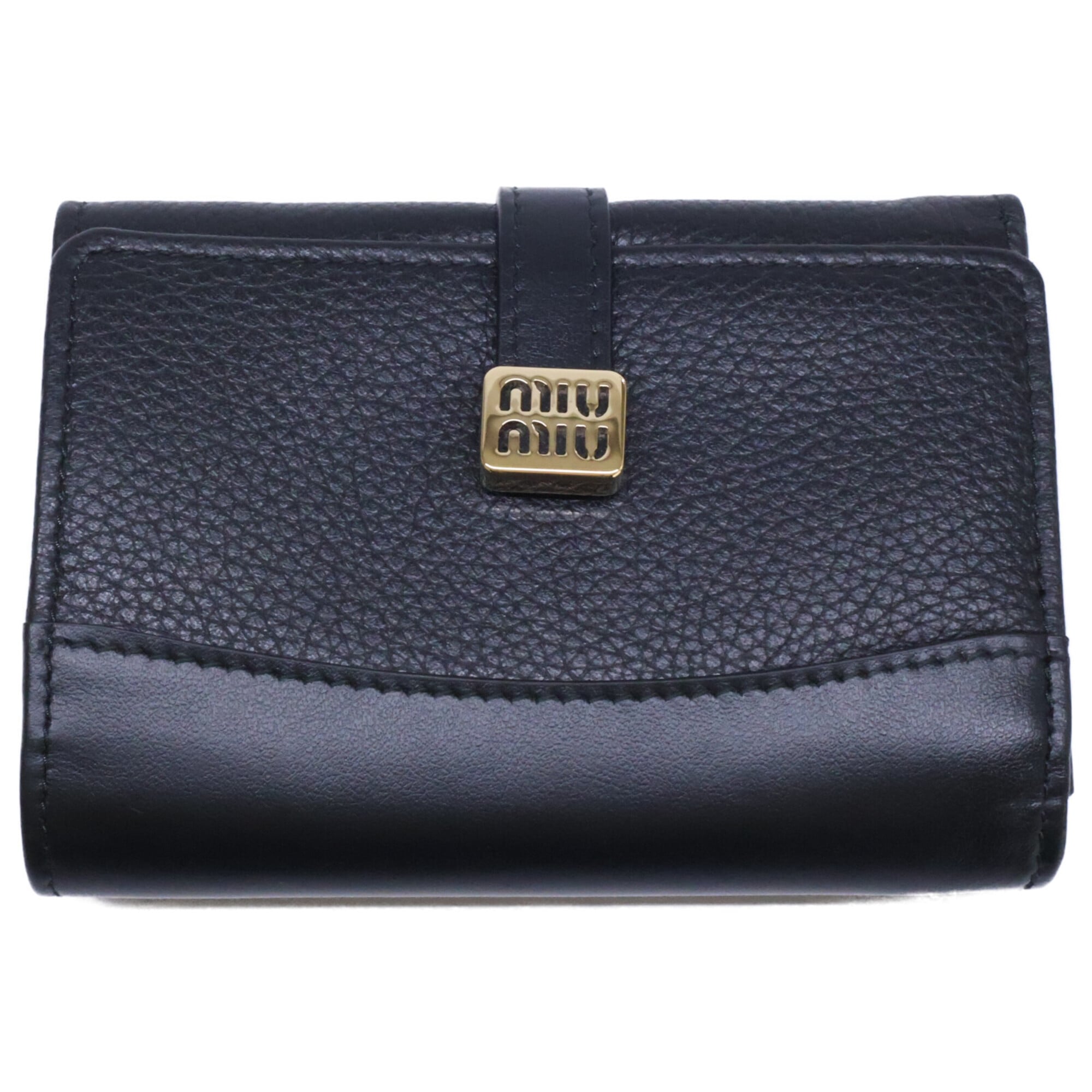 Miu Miu Black Leather Wallet (Tri-Fold) (Pre-Owned)