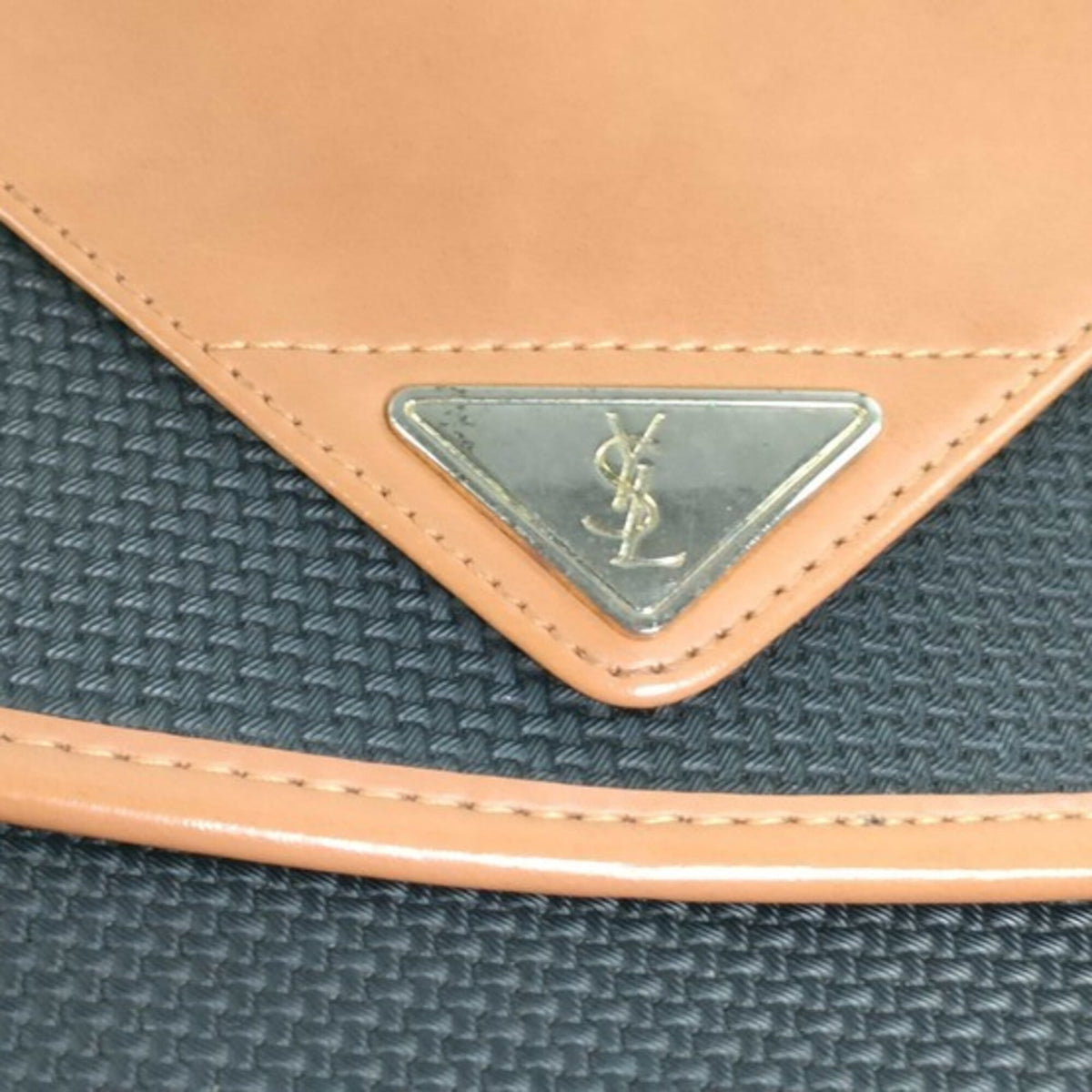 Yves Saint Laurent Black Brown Pvc Leather Shoulder Bag (Pre-Owned)
