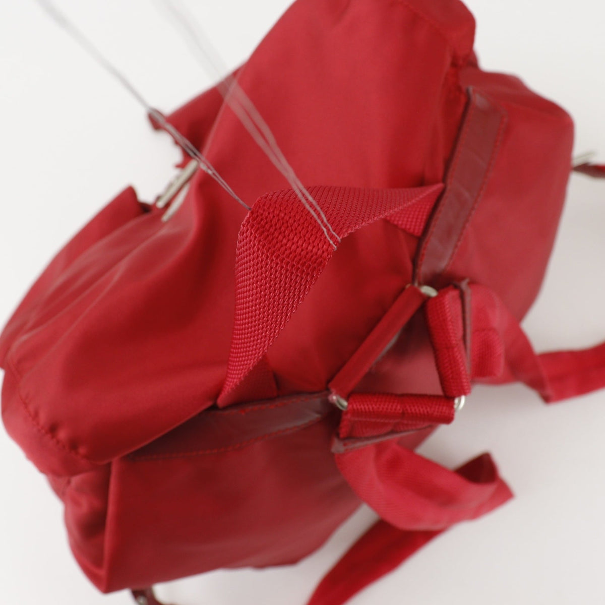 Prada Red Color Nylon Backpack (Pre-Owned)