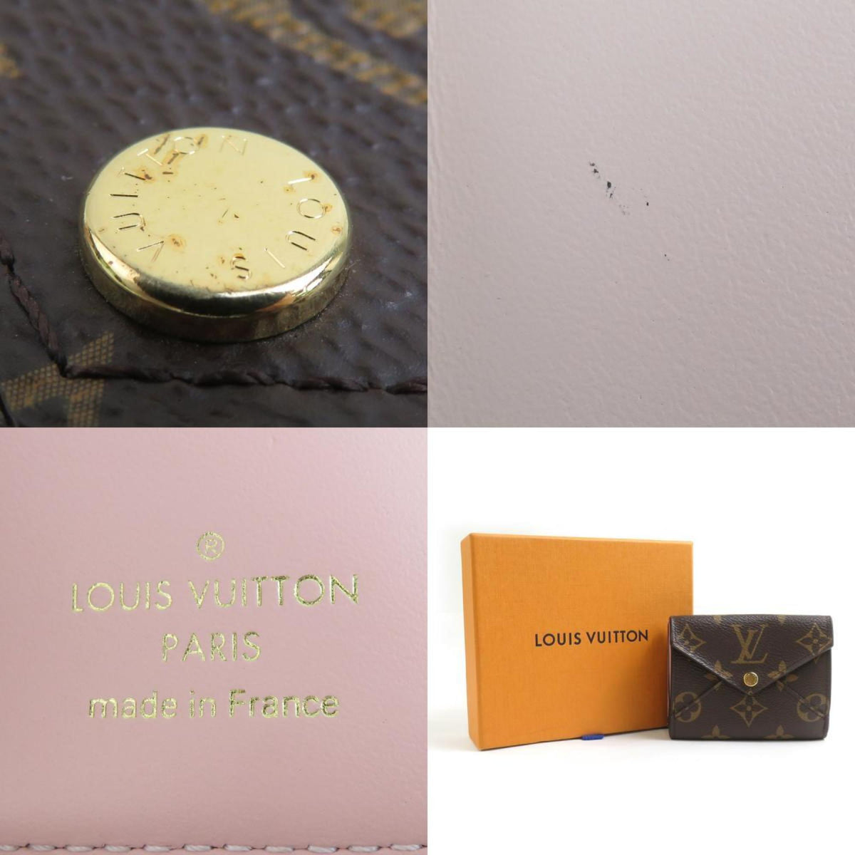 Louis Vuitton Brown Monogram Pink Monogram Wallet (Tri-Fold) (Pre-Owned)