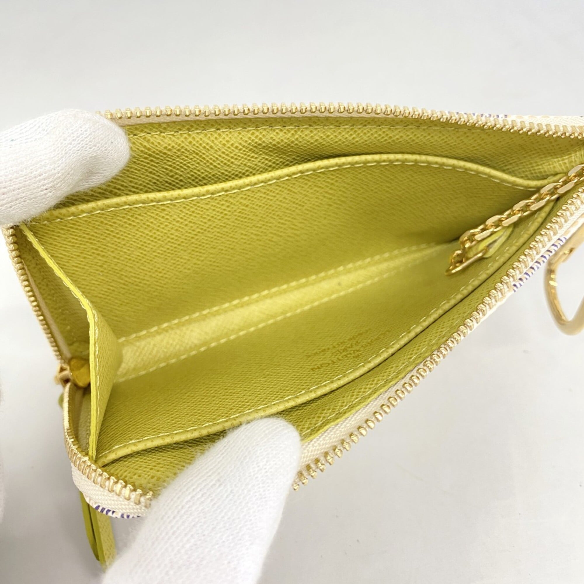 Louis Vuitton Green White Coin Purse/Coin Case (Pre-Owned)