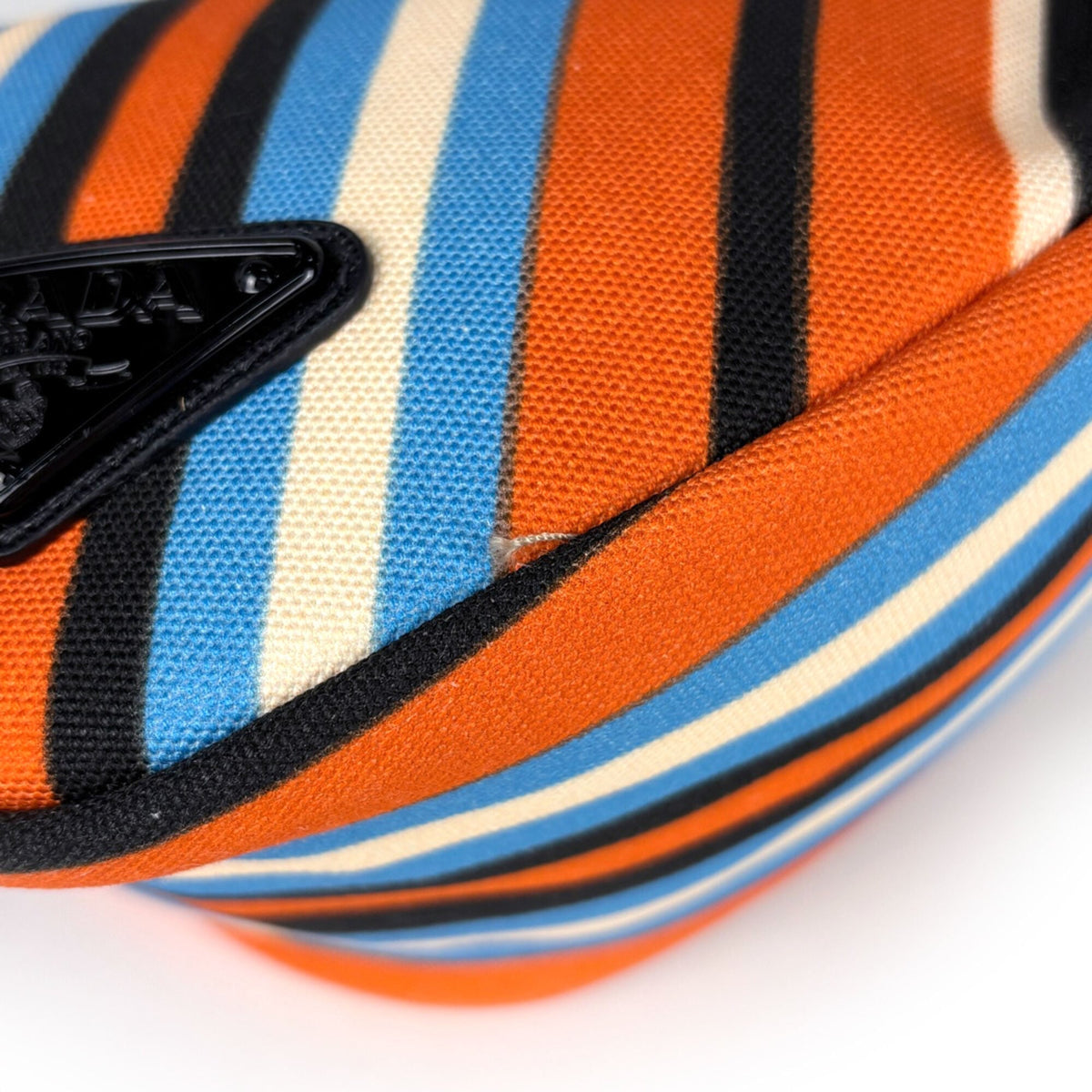 Prada Multi-Color Orange Canvas Pouch (Pre-Owned)