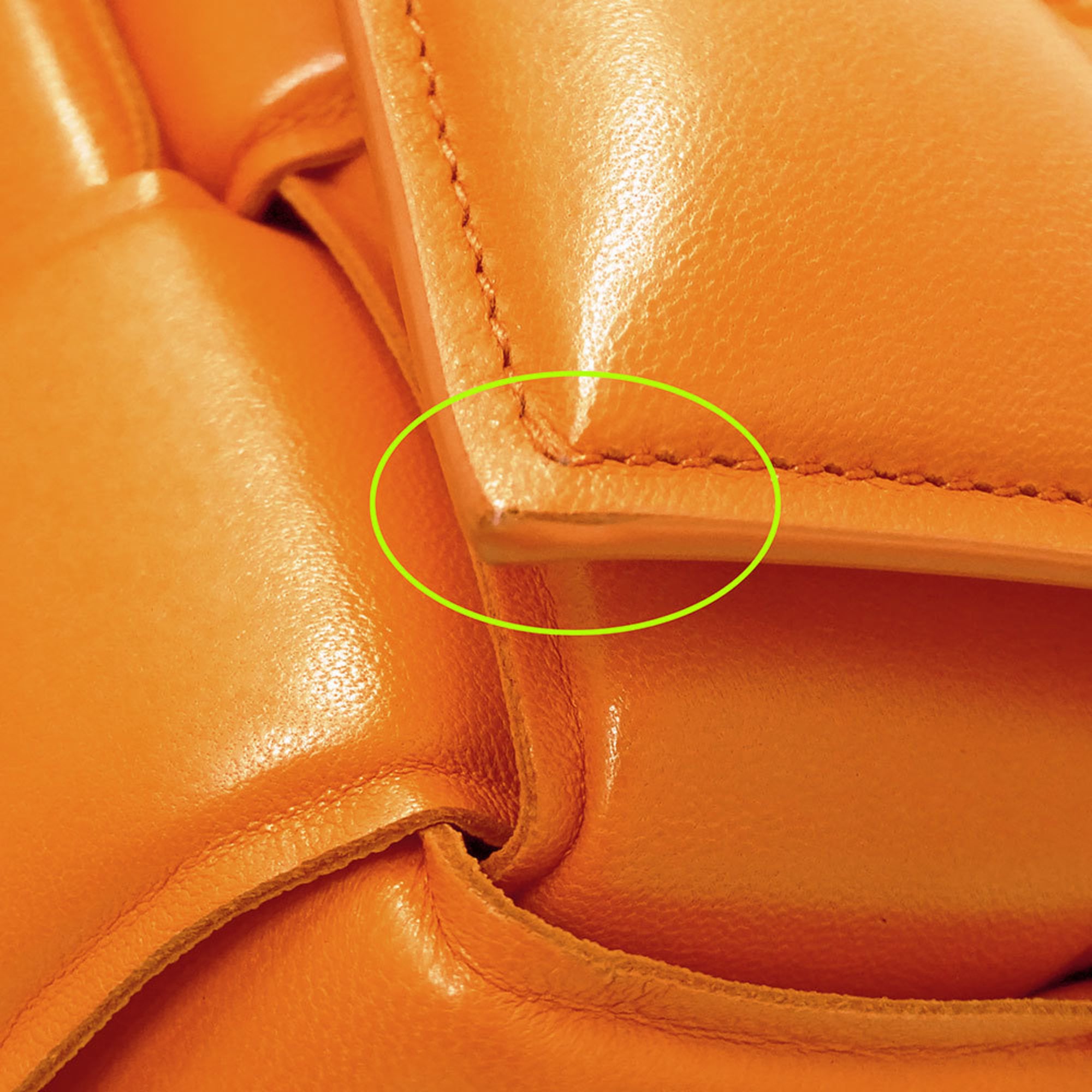 Bottega Veneta Orange Leather Handbag Shoulder Bag (Pre-Owned)
