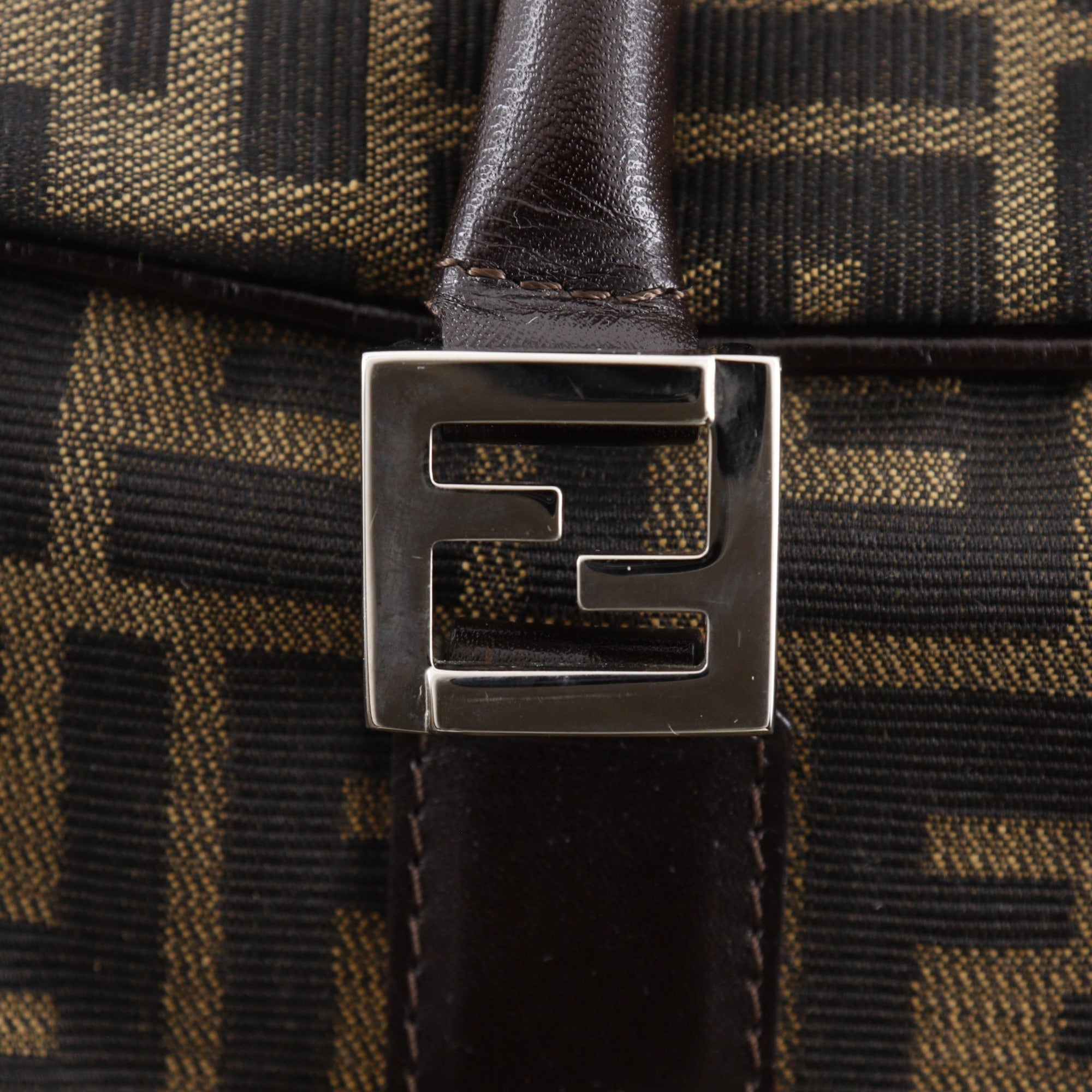 Fendi Zucca Brown Nylon Canvas Briefcase (Pre-Owned)