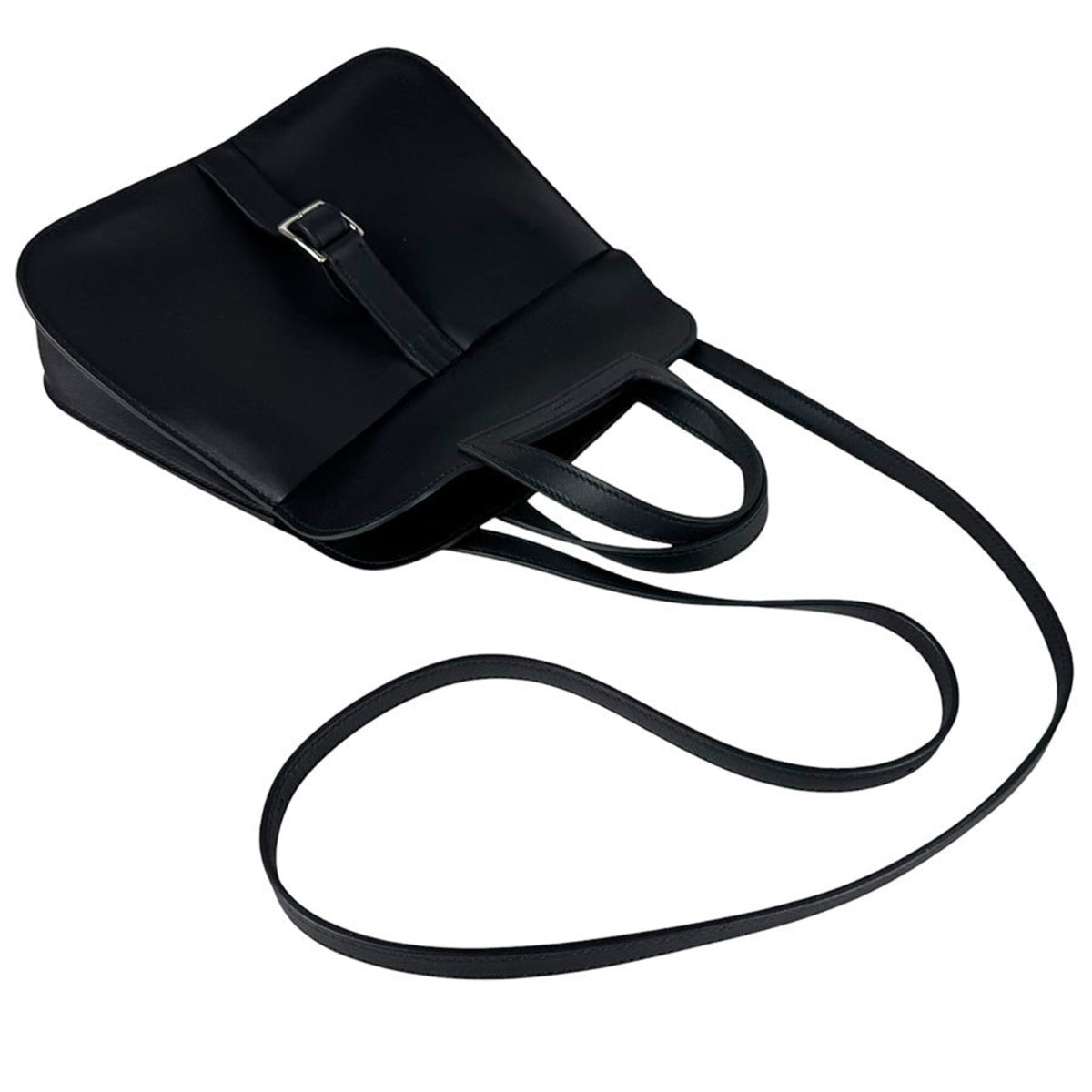 Hermes Black Swift Leather Handbag Shoulder Bag (Pre-Owned)