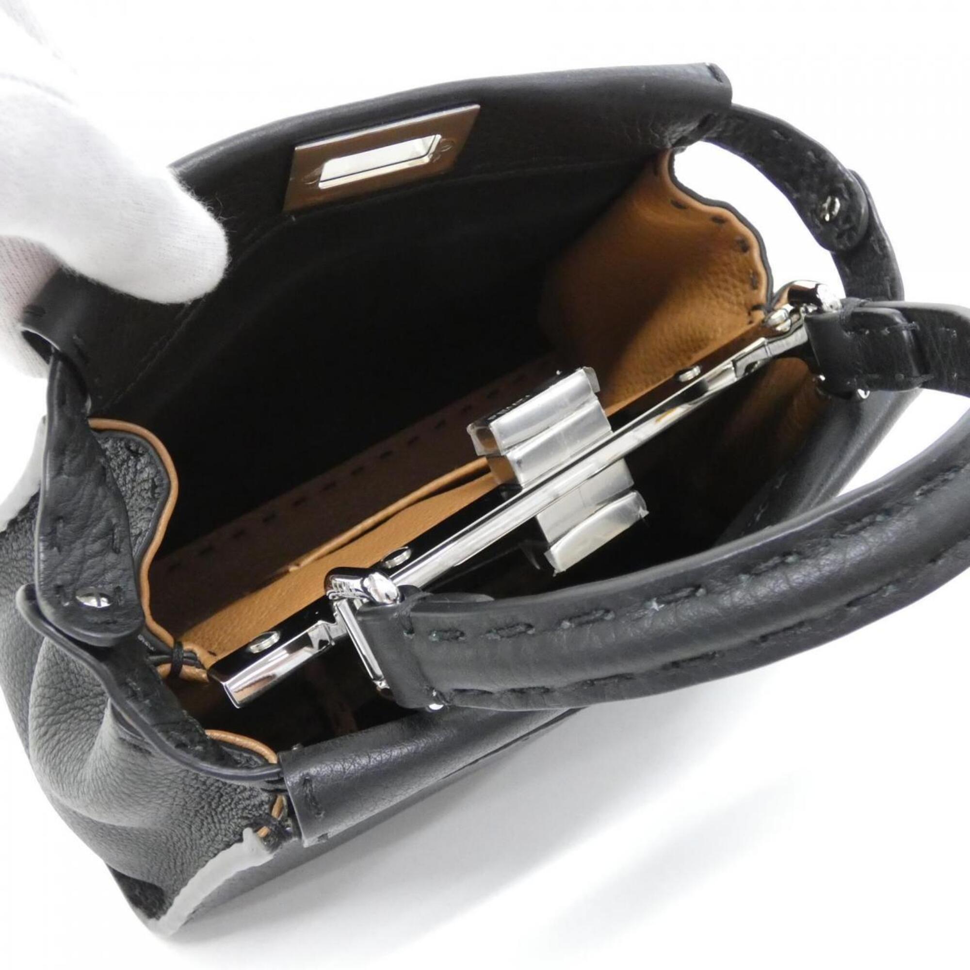 Fendi Selleria Black Leather Handbag (Pre-Owned)