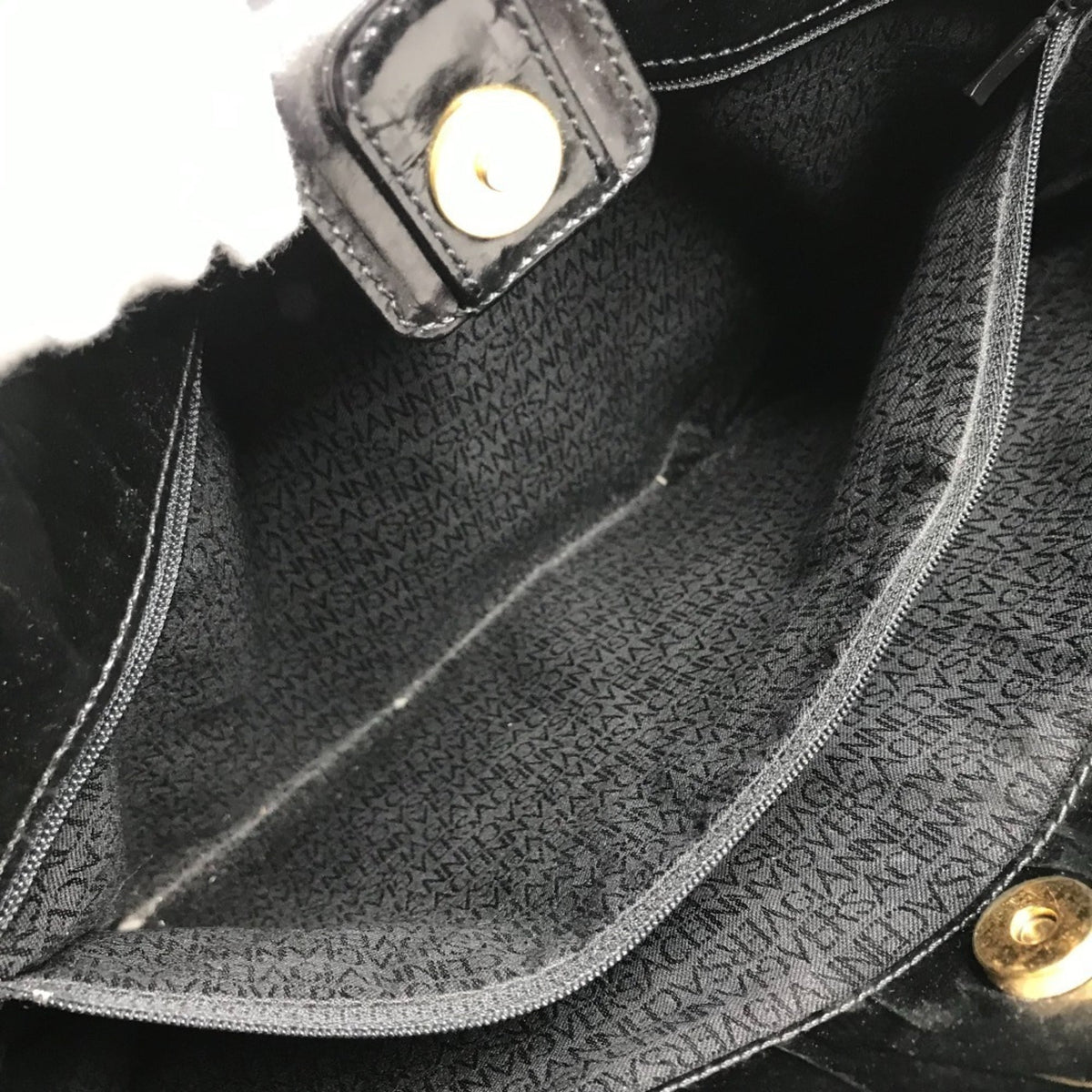 Versace Black Leather Shoulder Bag Tote Bag (Pre-Owned)