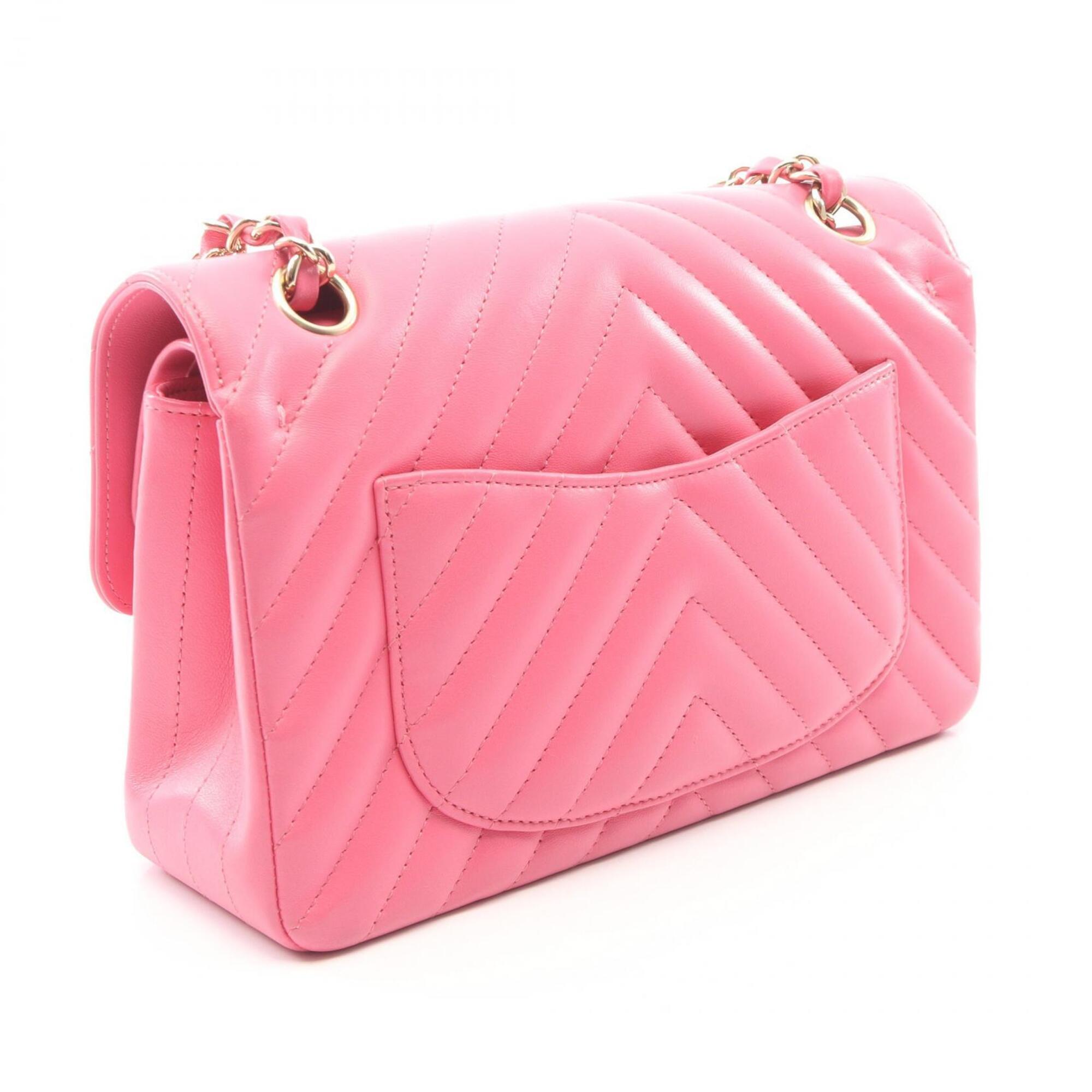 Chanel Pink Leather Handbag Shoulder Bag (Pre-Owned)