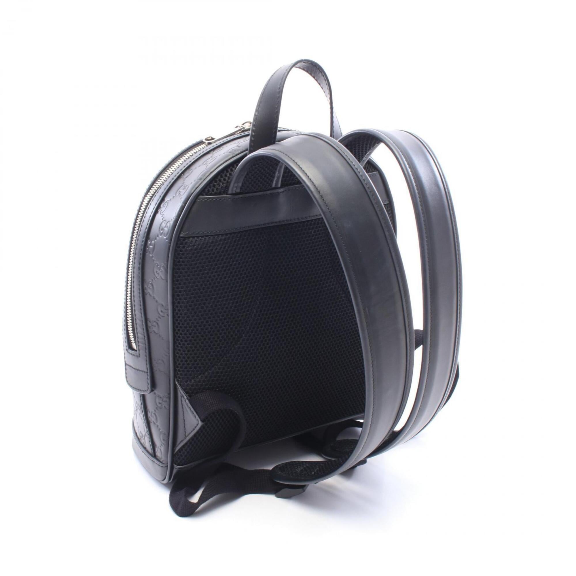 Gucci Black Leather Backpack Handbag (Pre-Owned)