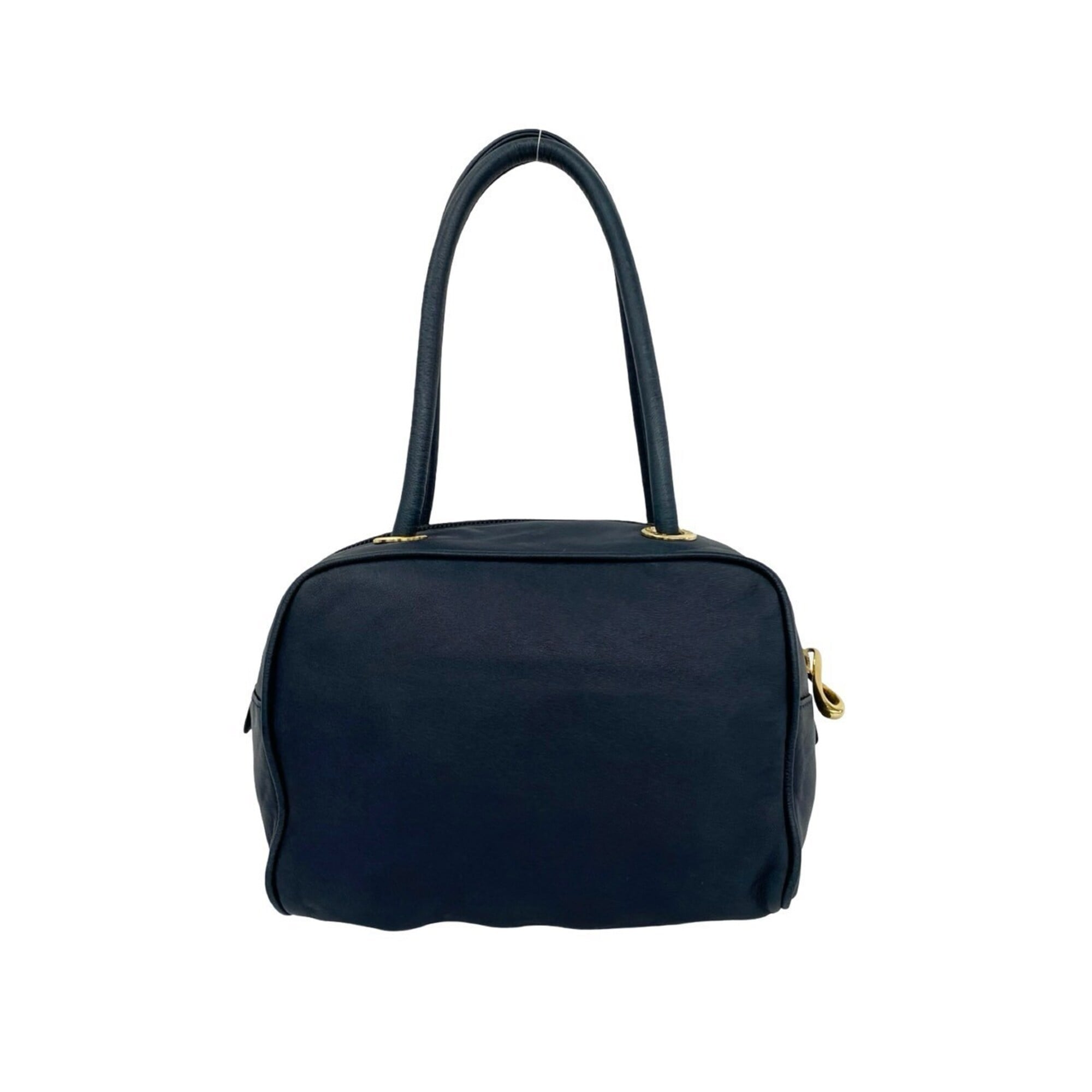 Loewe Navy Leather Boston Bag Handbag (Pre-Owned)