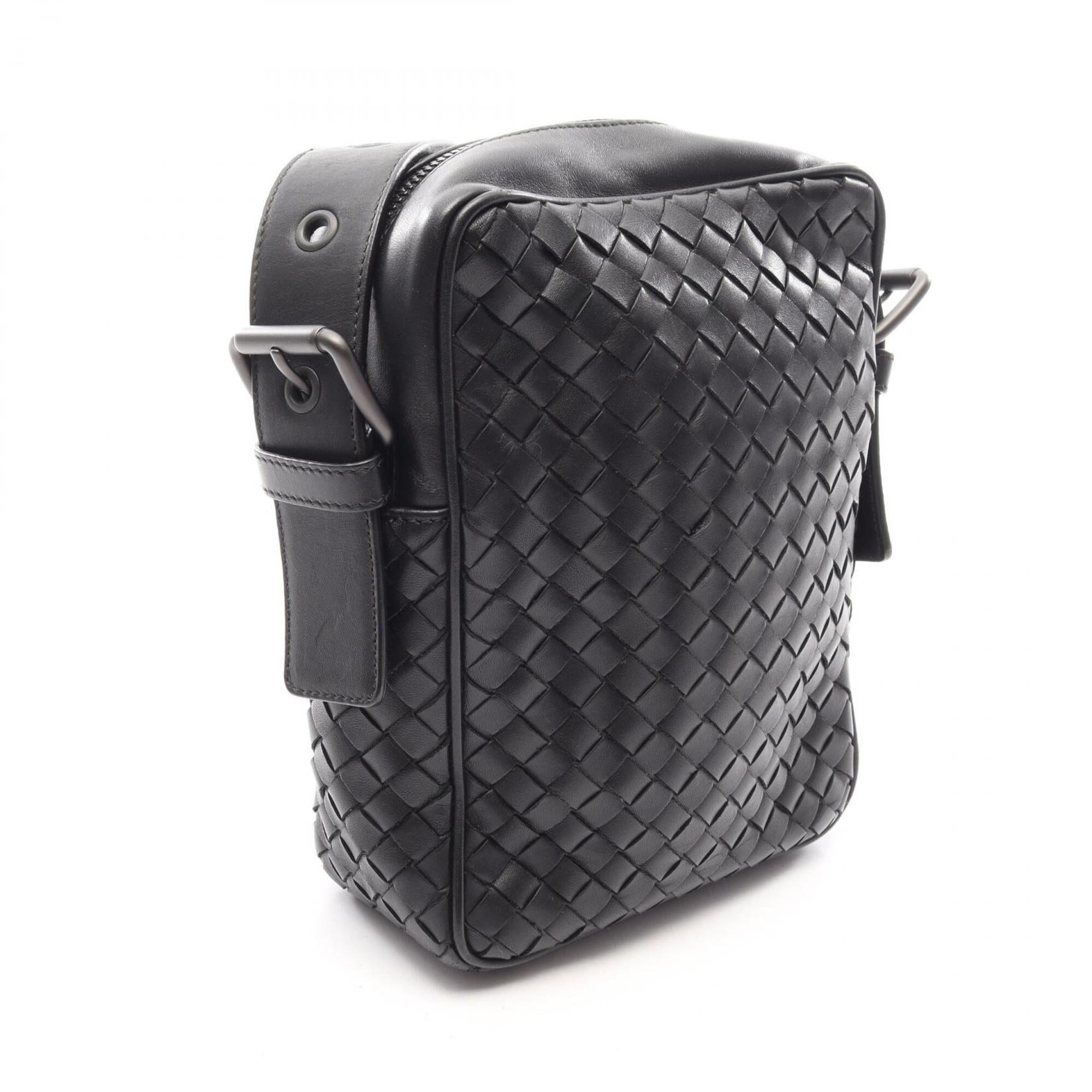 Bottega Veneta Black Intrecciato Handbag Shoulder Bag (Pre-Owned)