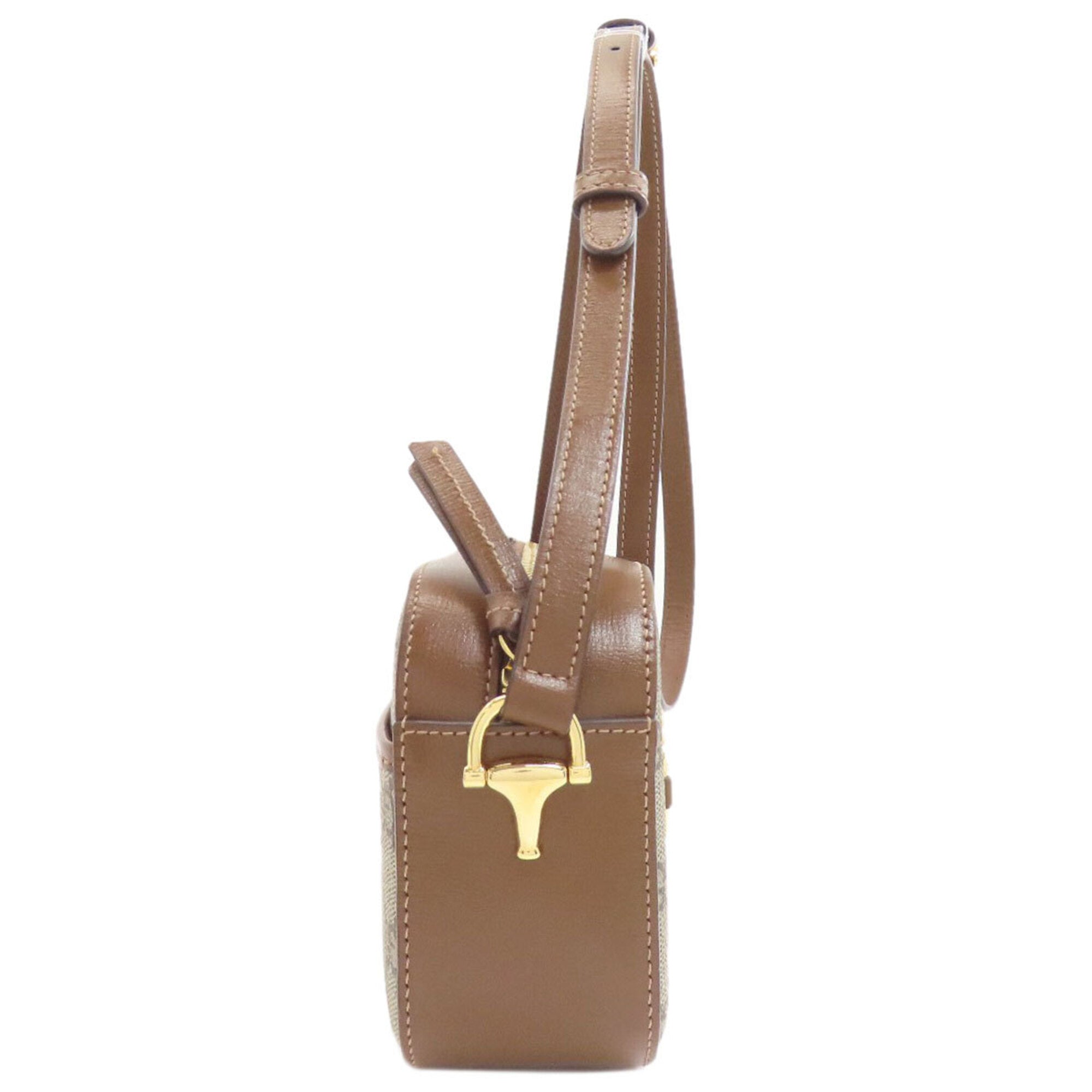 Gucci Horsebit Brown Pvc Shoulder Bag (Pre-Owned)