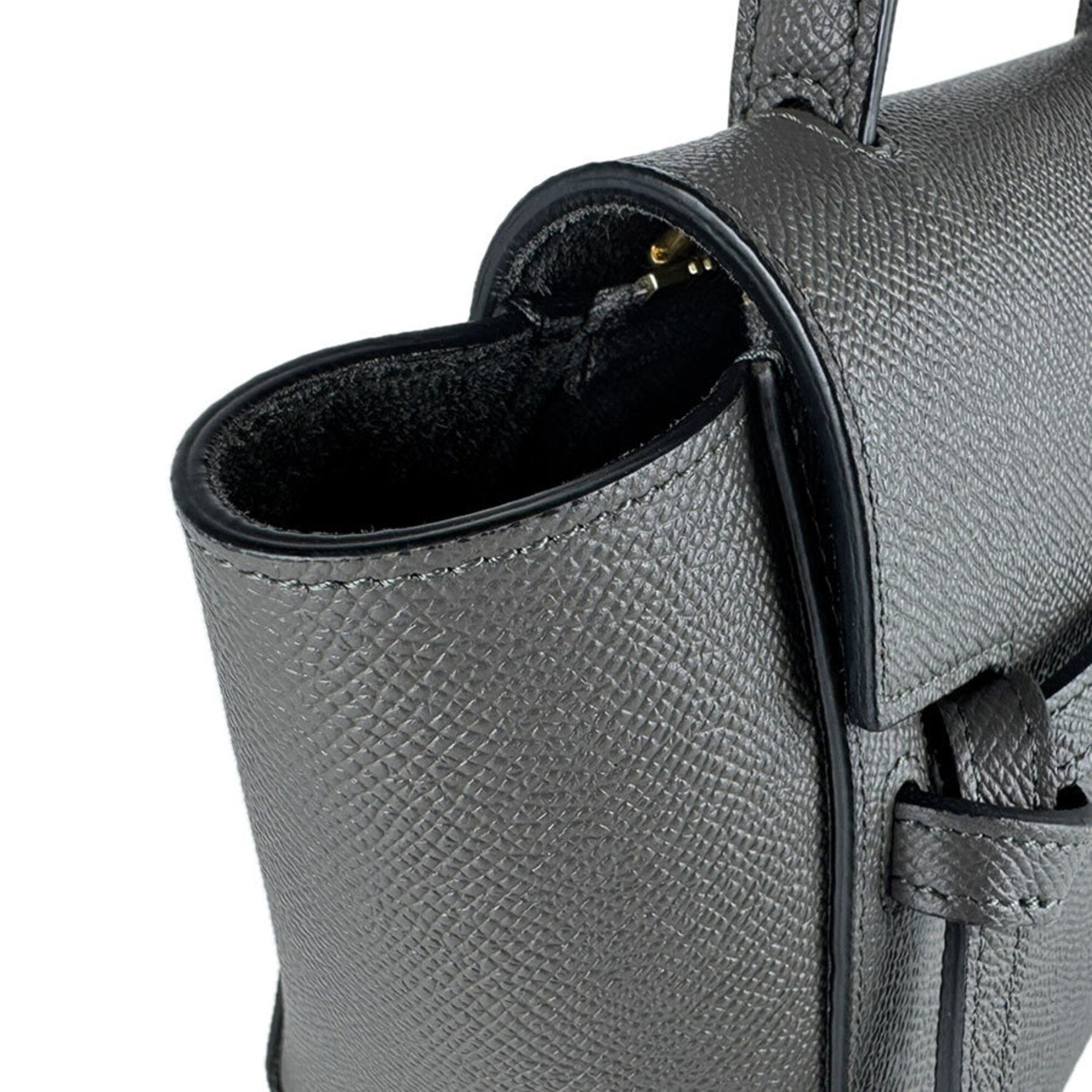 Celine Gray Leather Fanny Pack Handbag Shoulder Bag (Pre-Owned)