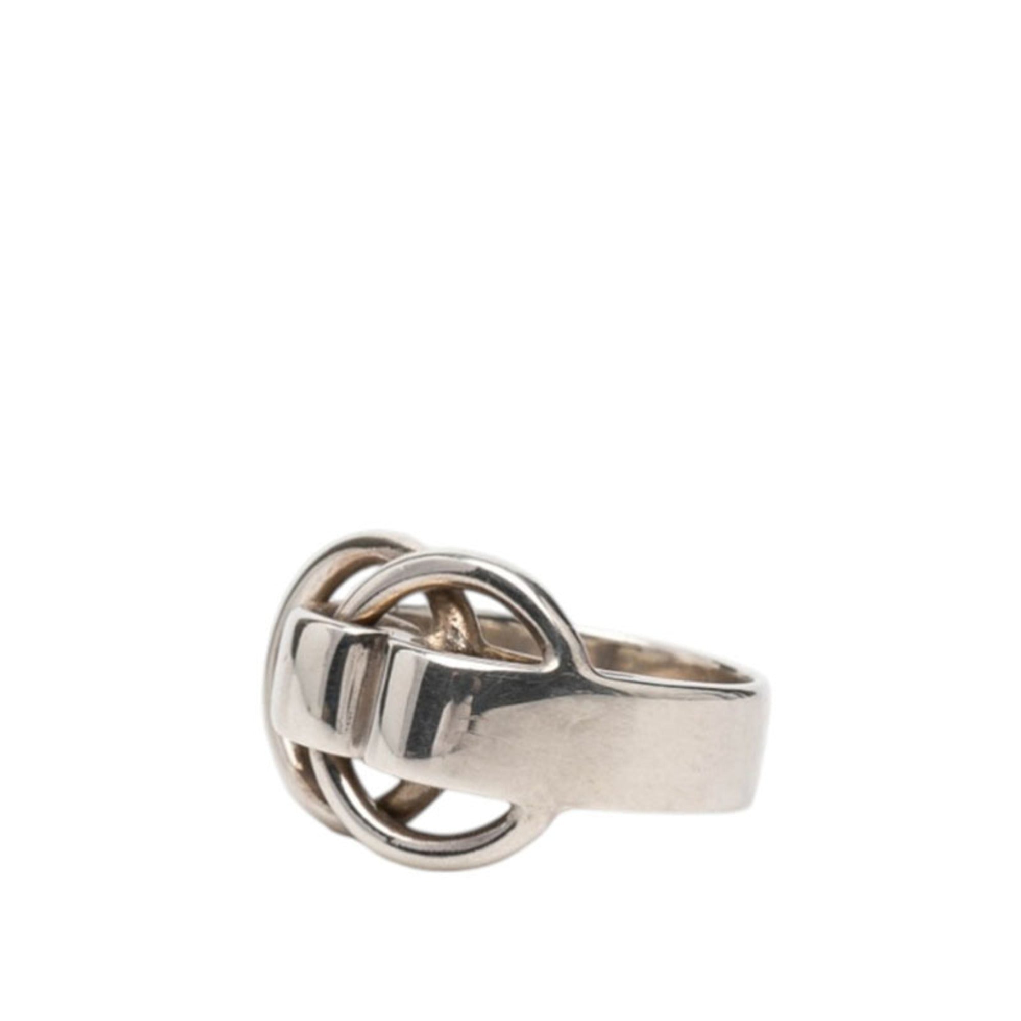 Hermes Silver Silver 925 Band Ring (Pre-Owned)