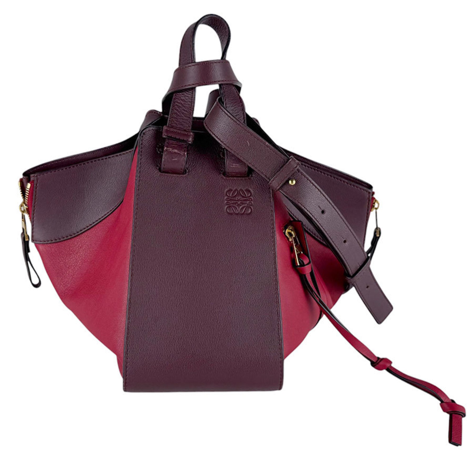 Loewe Bordeaux Red Color Leather Shoulder Bag (Pre-Owned)