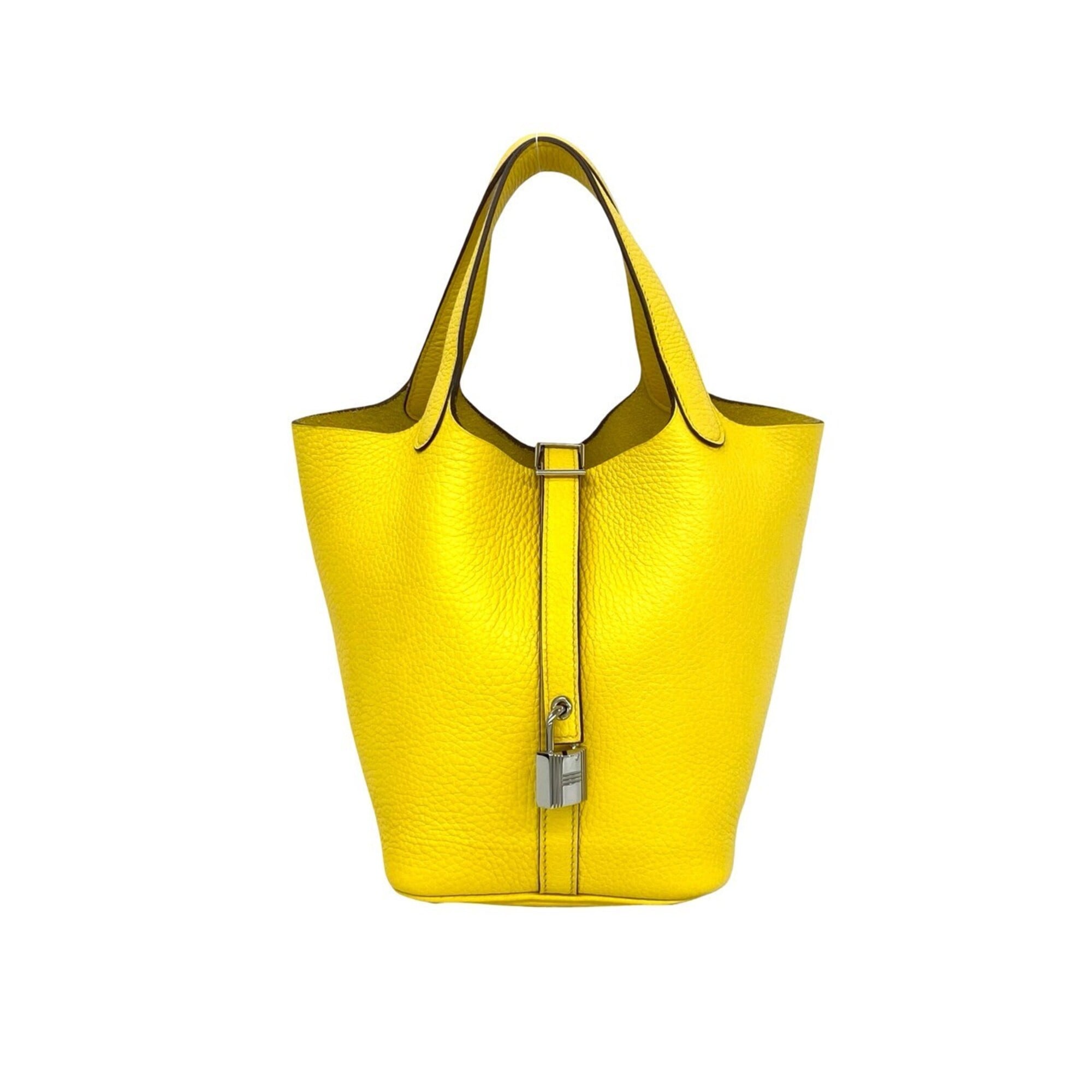 Hermes Yellow Taurillon Clemence Leather Handbag Tote Bag (Pre-Owned)