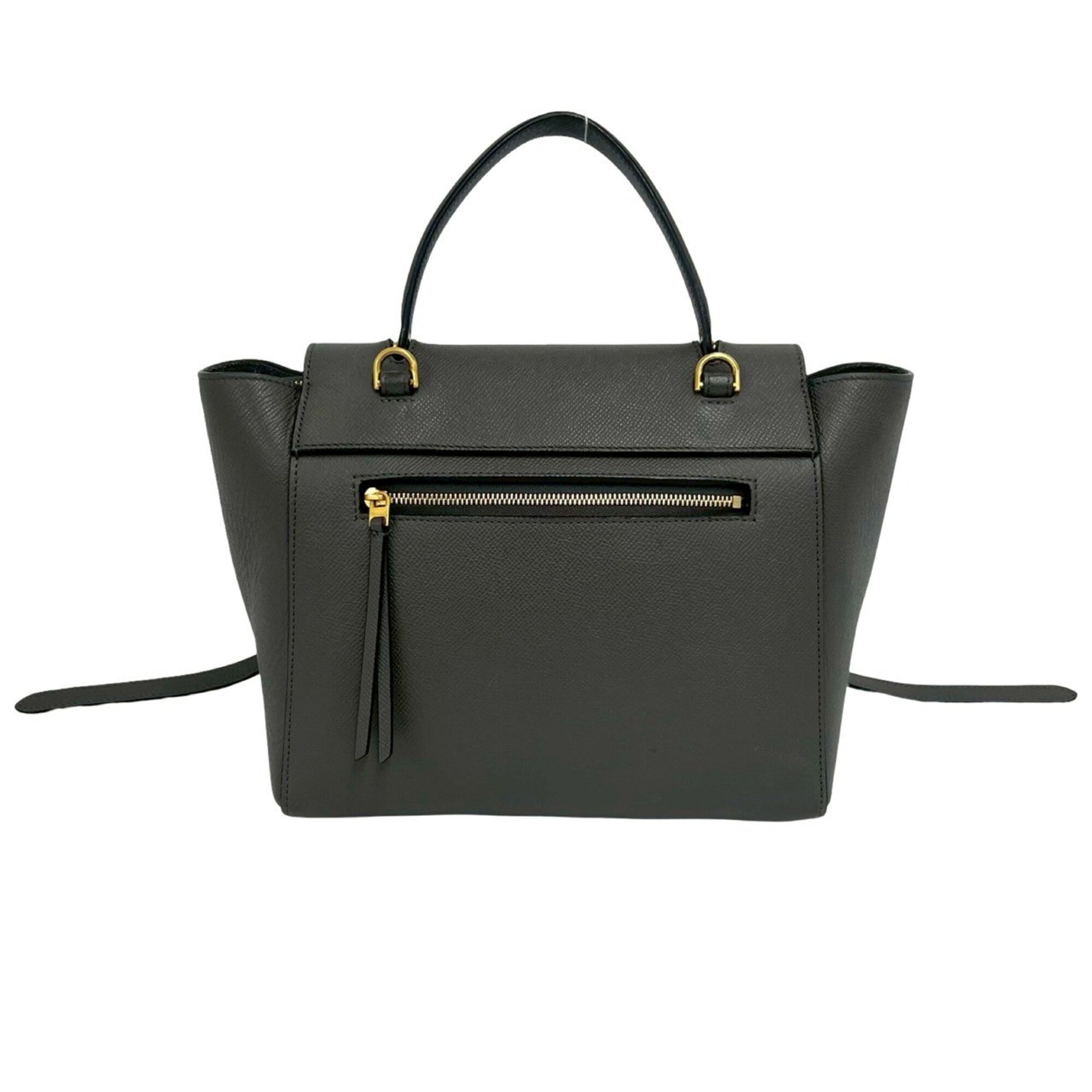 Celine Gray Leather Handbag Shoulder Bag Tote Bag (Pre-Owned)