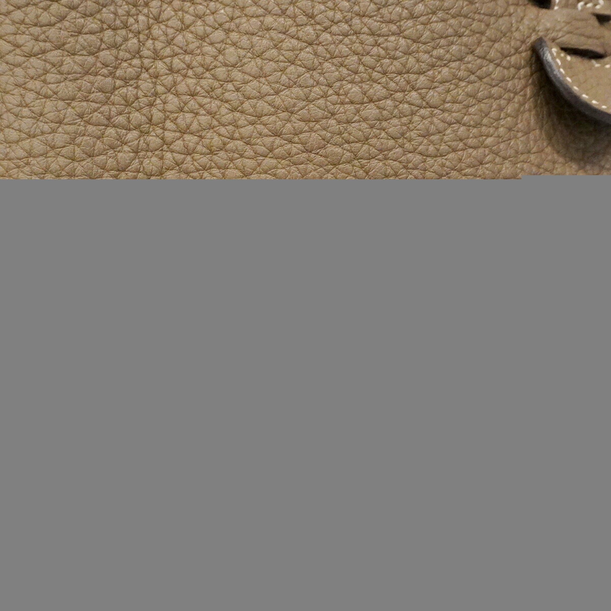 Hermes Etoupe Gray Taurillon Clemence Leather Shoulder Bag (Pre-Owned)