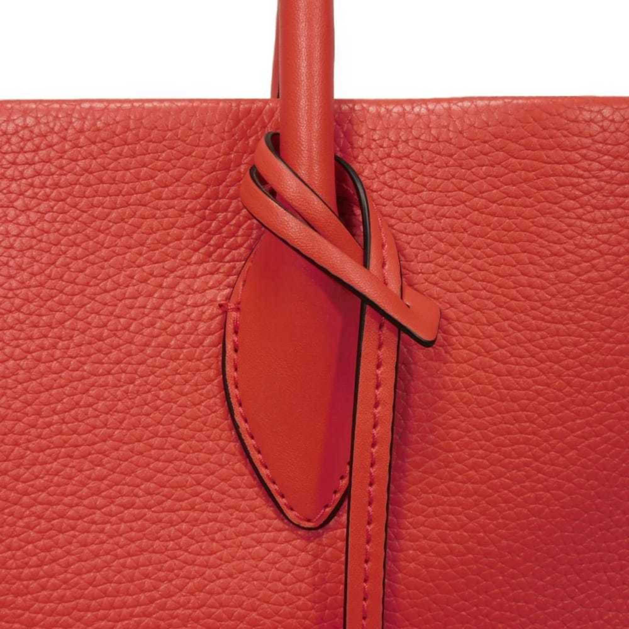 Michael Kors Red Color Leather Shoulder Bag Tote Bag (Pre-Owned)