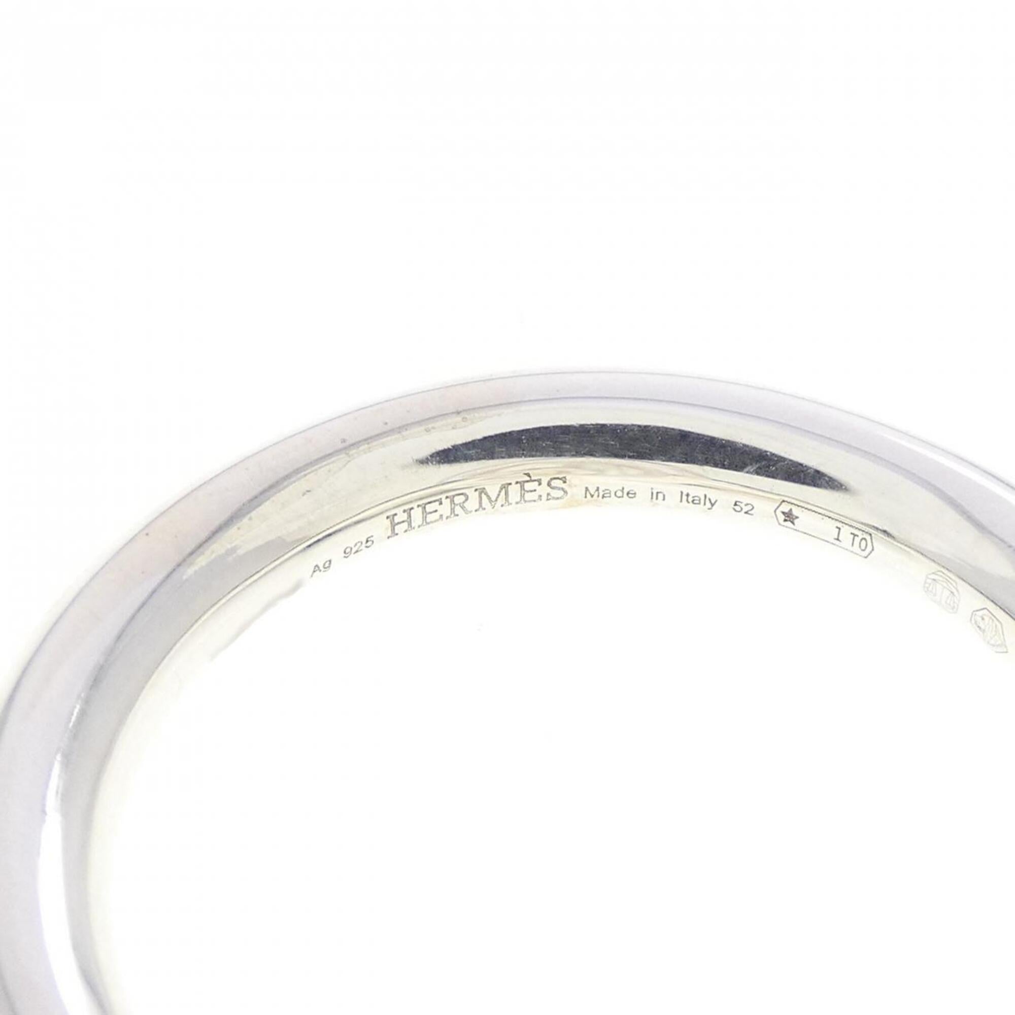 Hermes Silver 925 Band Ring (Pre-Owned)