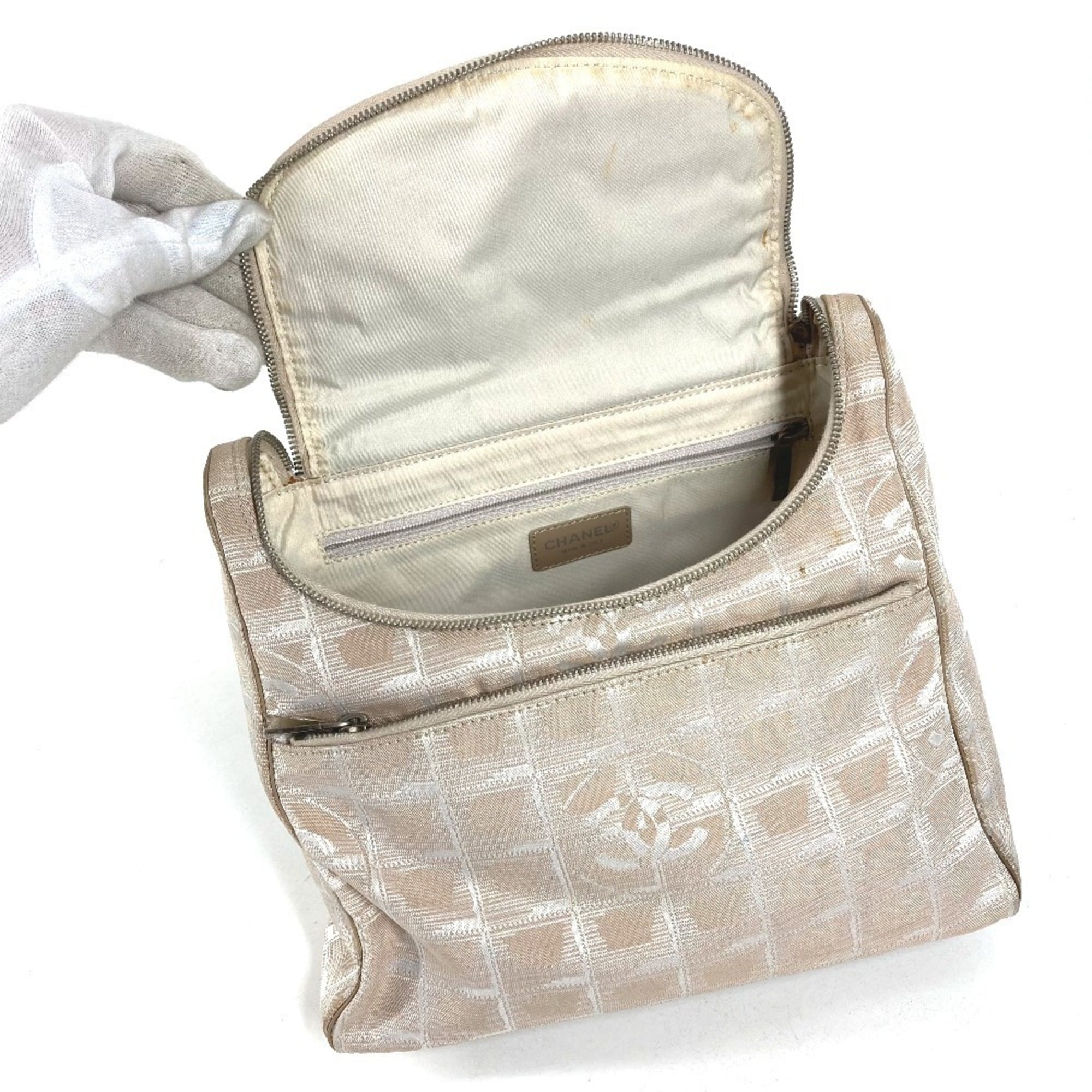 Chanel New Travel Line Beige Nylon Leather Backpack (Pre-Owned)