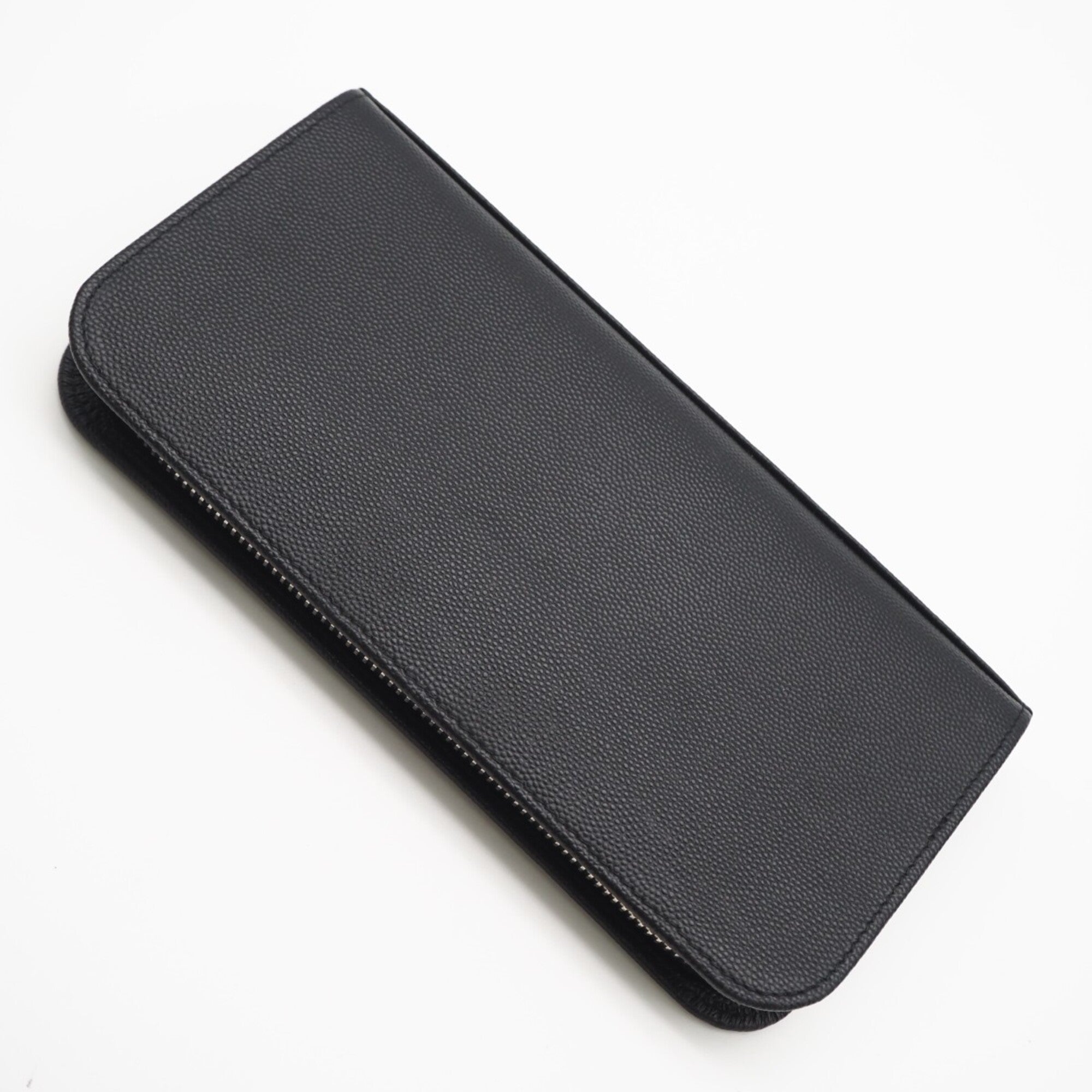 Yves Saint Laurent Black Leather Long Wallet (Bi-Fold) (Pre-Owned)