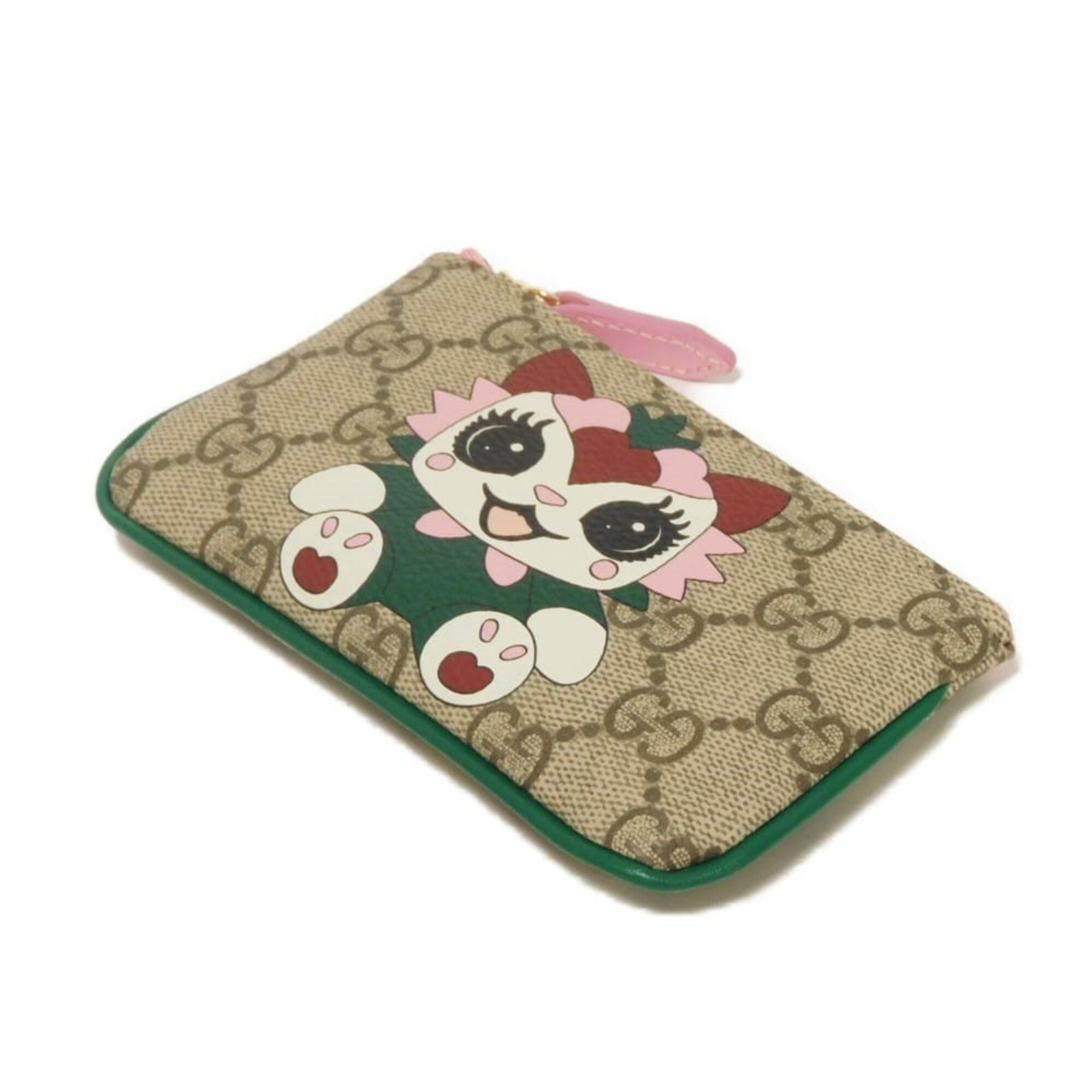 Gucci Gg Supreme Beige Gg Supreme Canvas Leather Coin Purse/Coin Case (Pre-Owned)