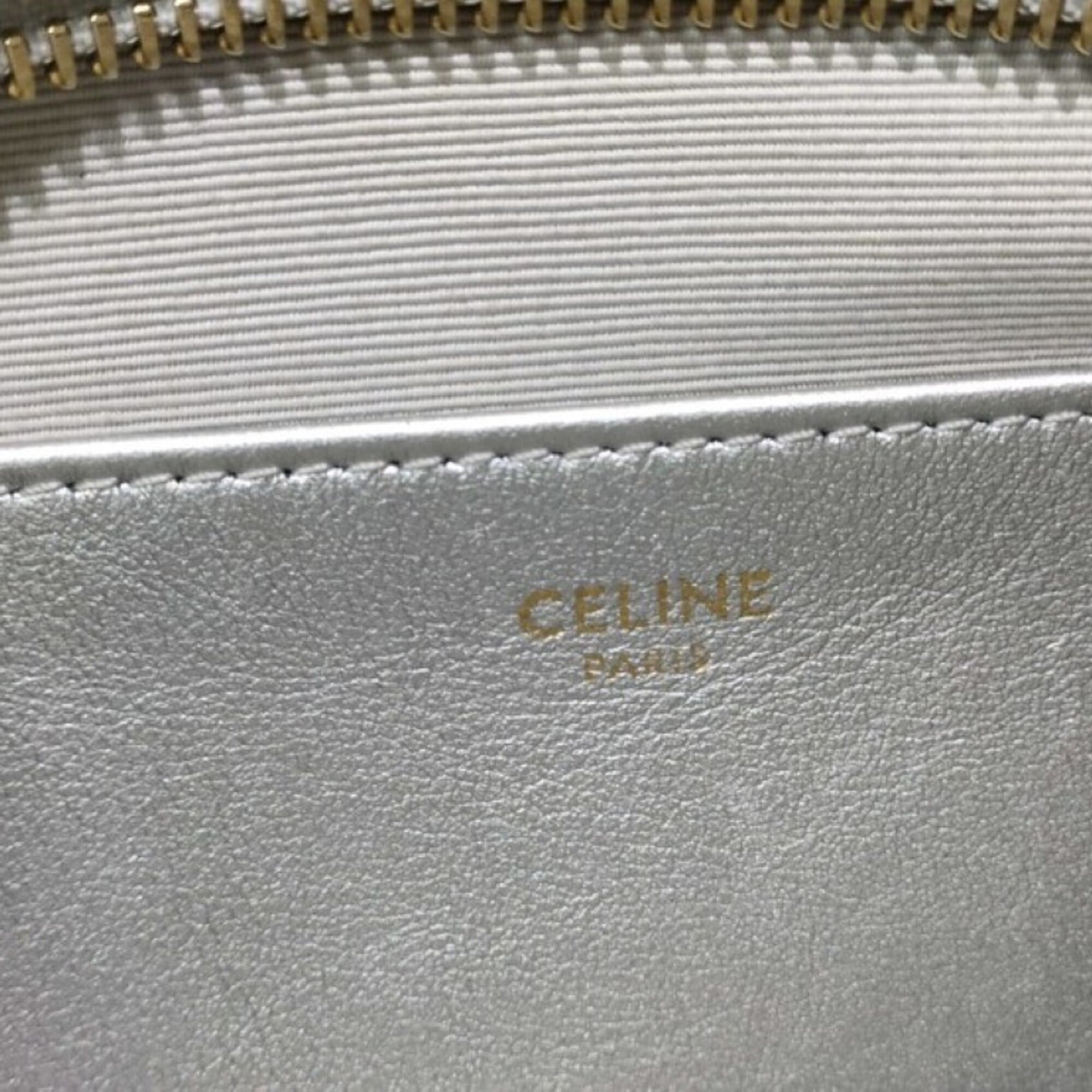 Celine Silver Leather Shoulder Bag (Pre-Owned)